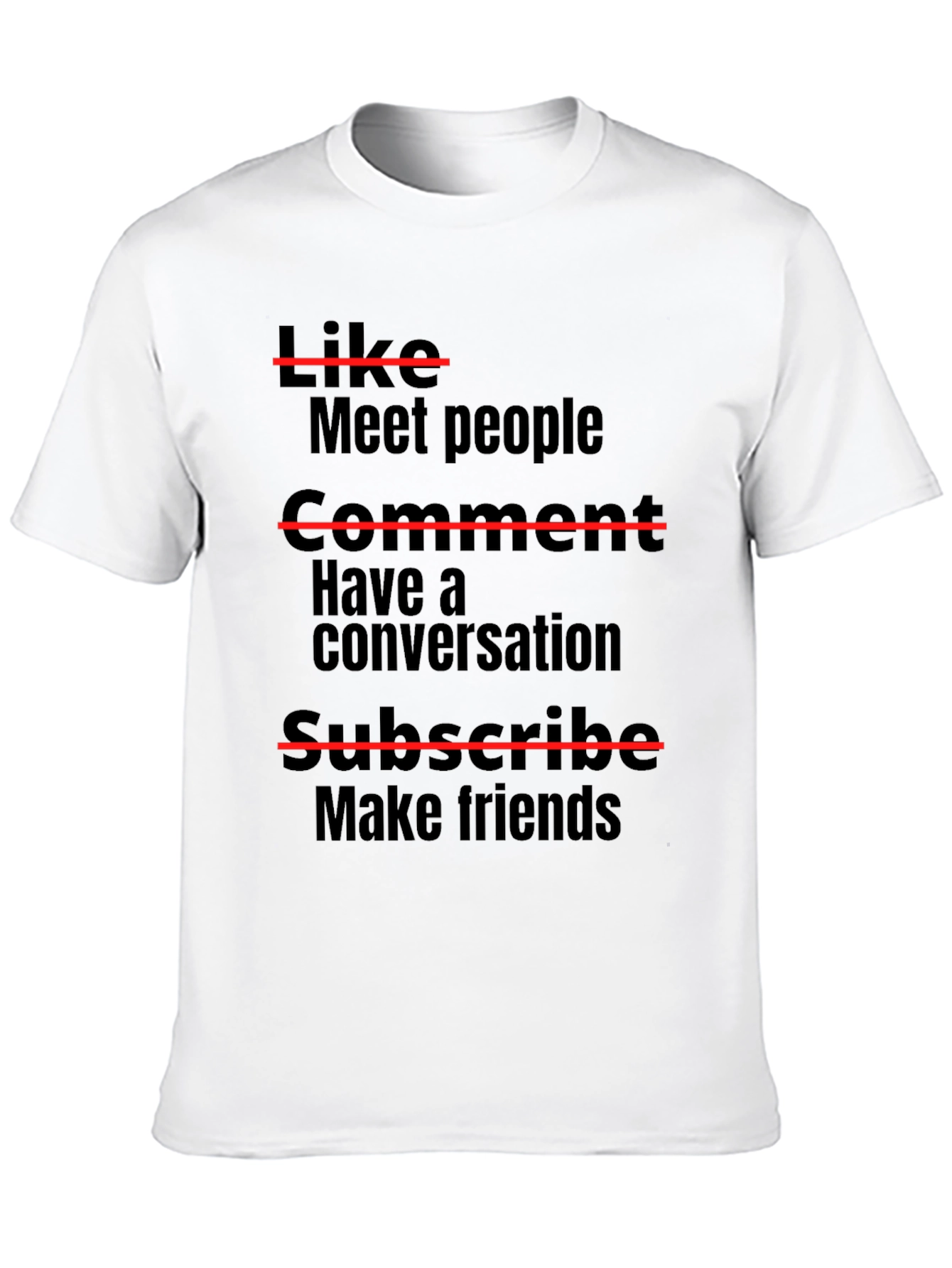 Black Funny Graphic Tee: Like, Comment, Subscribe T-Shirt view 10