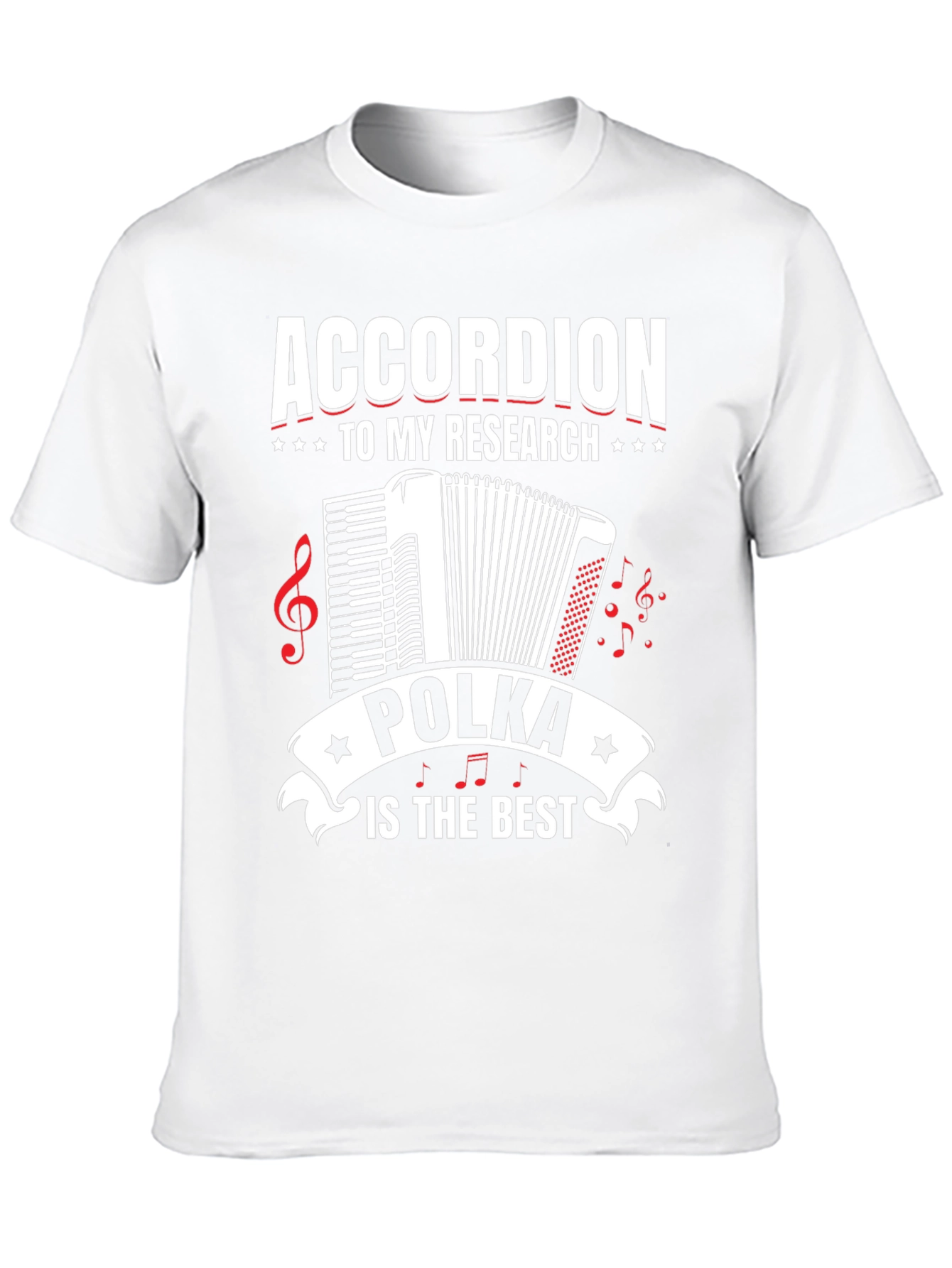 Black Accordion Polka Music T-Shirt - Research is the Best view 10
