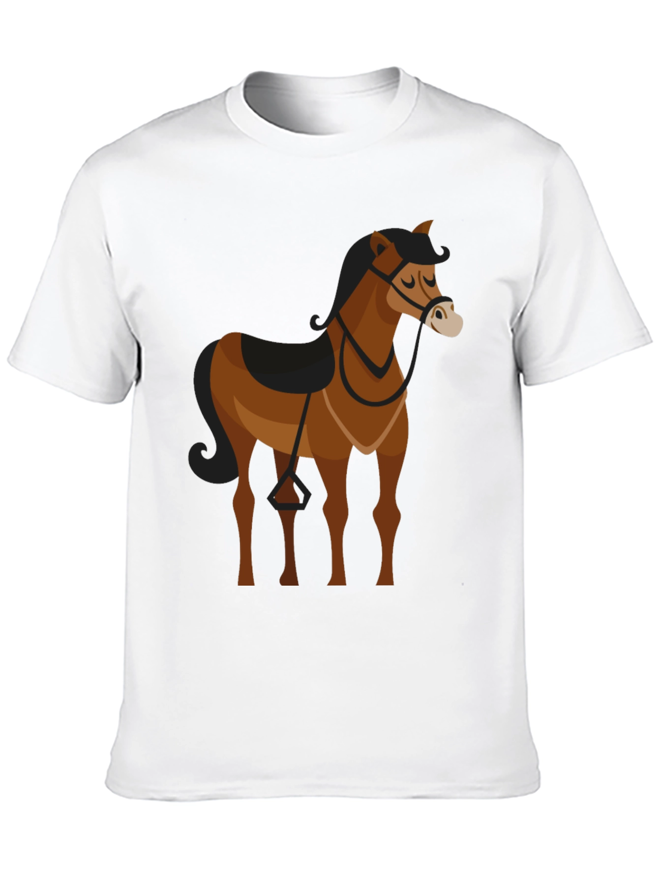 Black Black T-Shirt with Brown Horse Graphic view 10