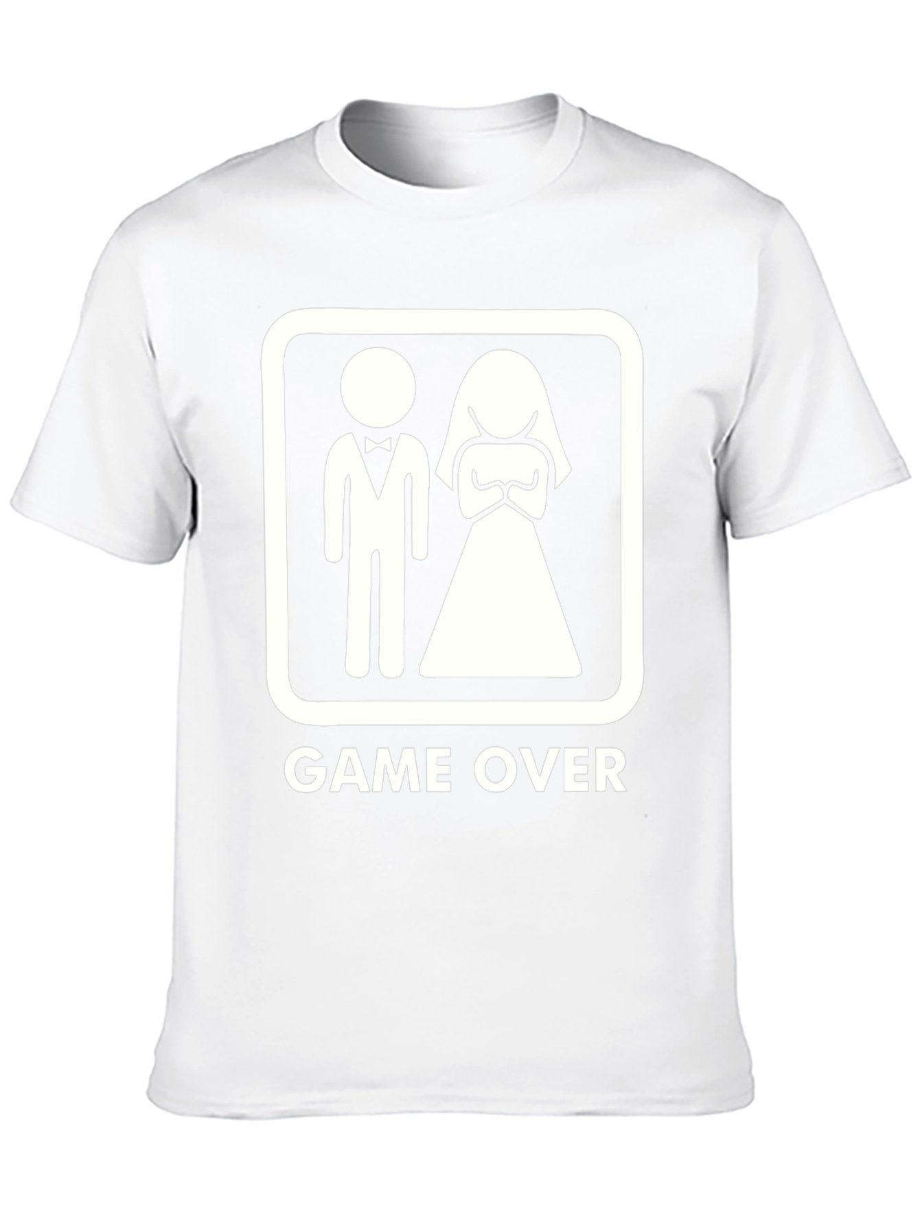 Black Game Over Wedding Humor Graphic Tee view 10