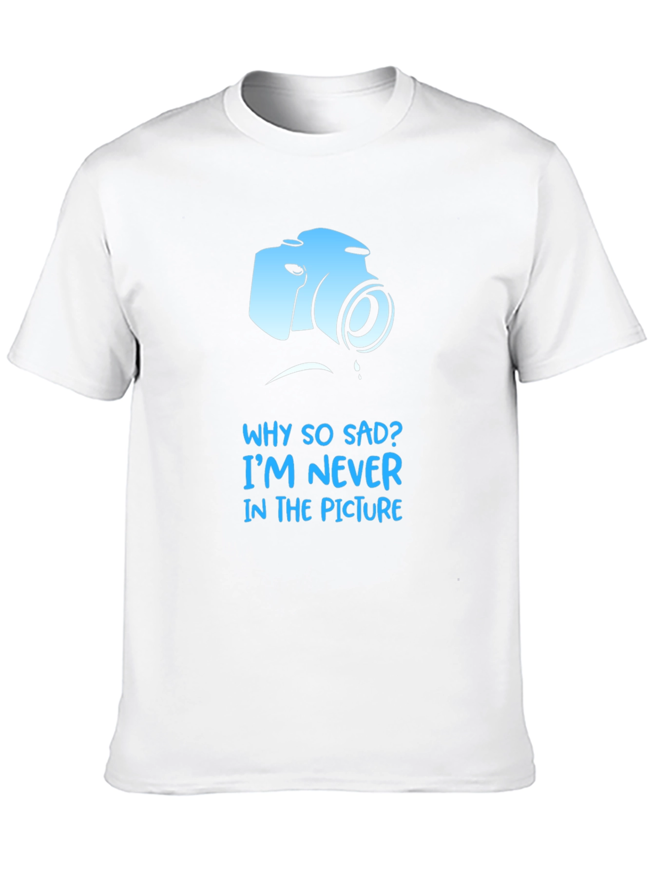 Black Sad Camera T-Shirt - Funny Photographer Tee view 10