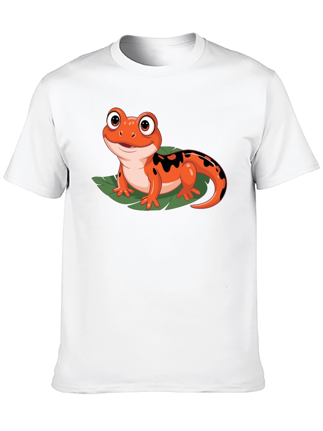 Black Cute Cartoon Salamander Graphic Black T-Shirt view 10