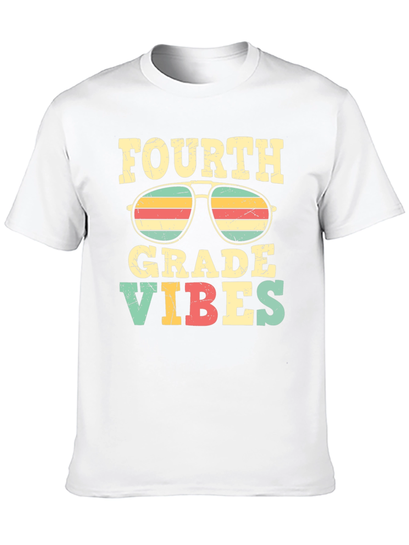 Black Fourth Grade Vibes Retro T-Shirt view 10