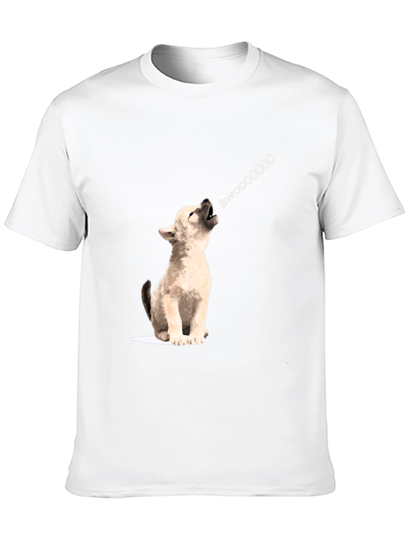 Black Awoooo Wolf Graphic Tee - Black view 10