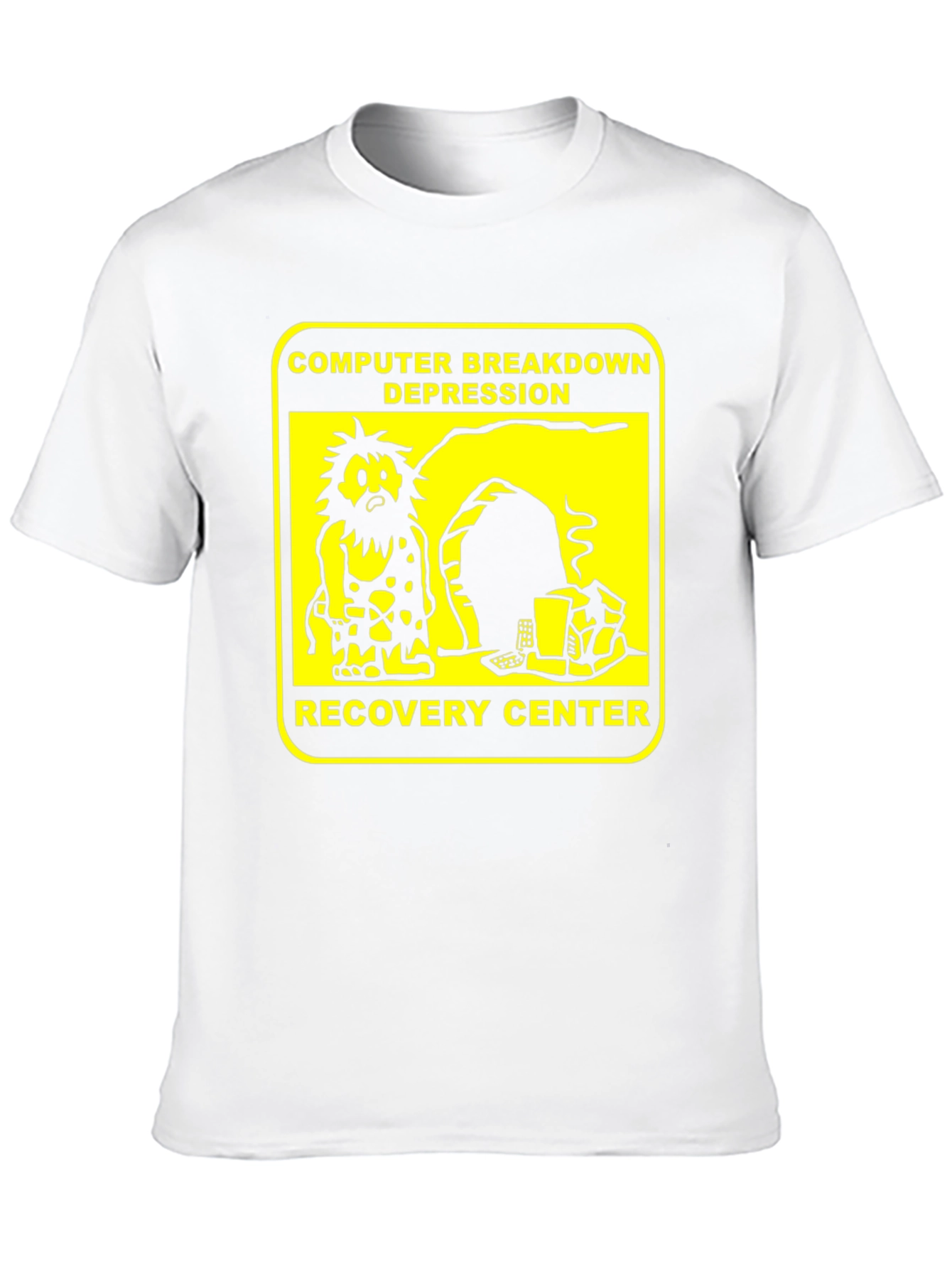 Black Computer Breakdown Depression Recovery Center Black T-Shirt view 10