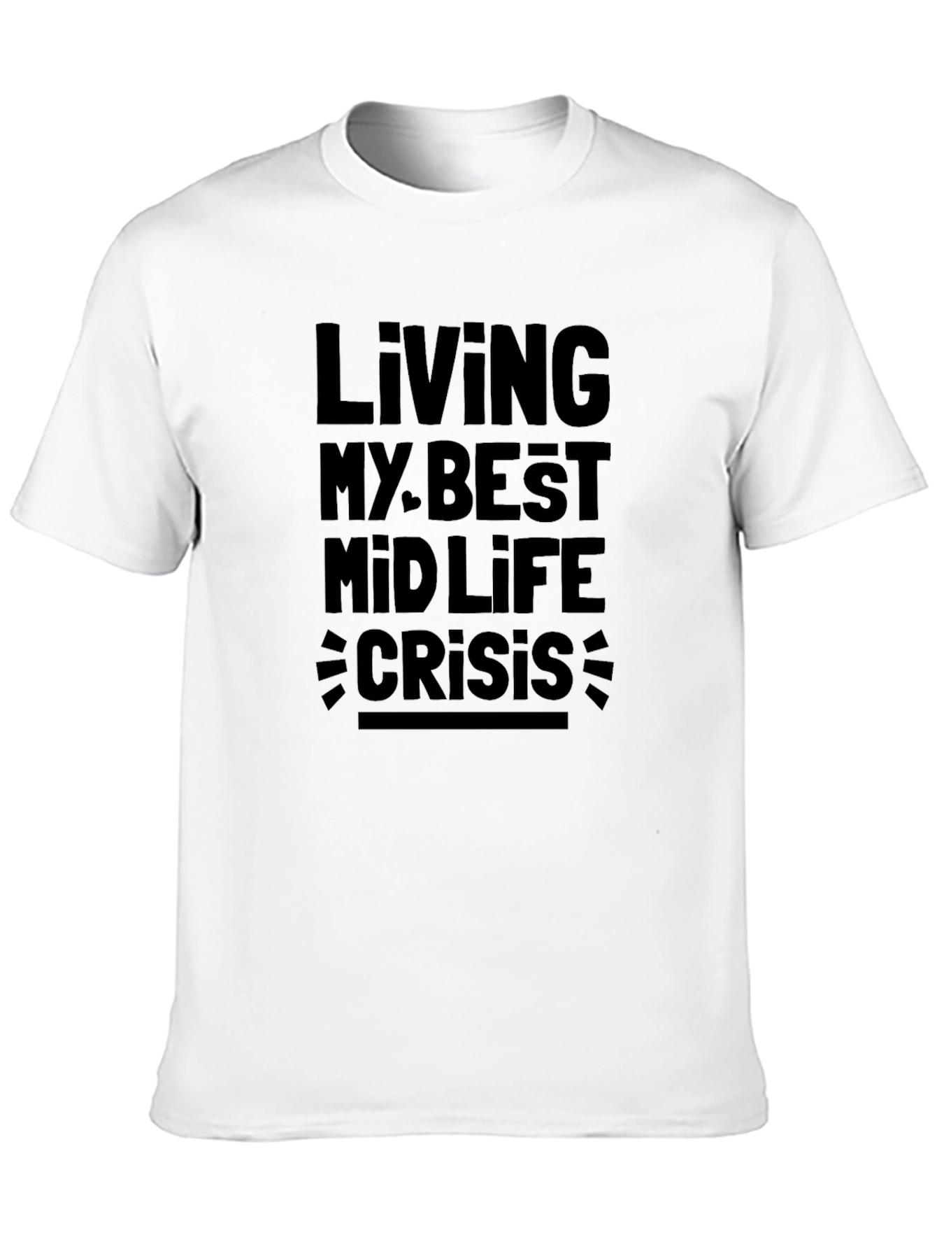 Black Living My Best Midlife Crisis Black Graphic Tee view 10