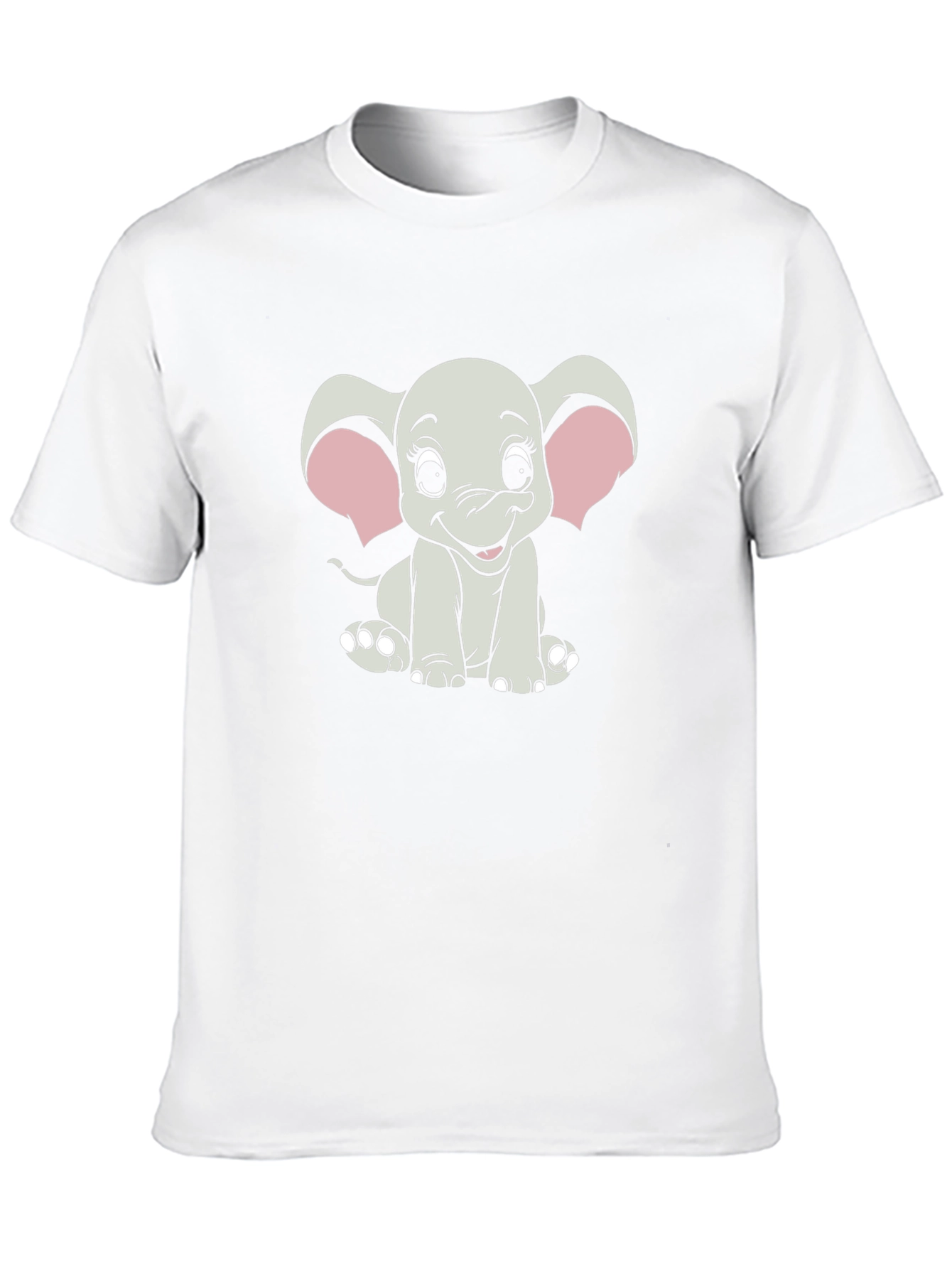 Black Cute Cartoon Elephant Graphic Tee - Unisex Black T-Shirt view 10