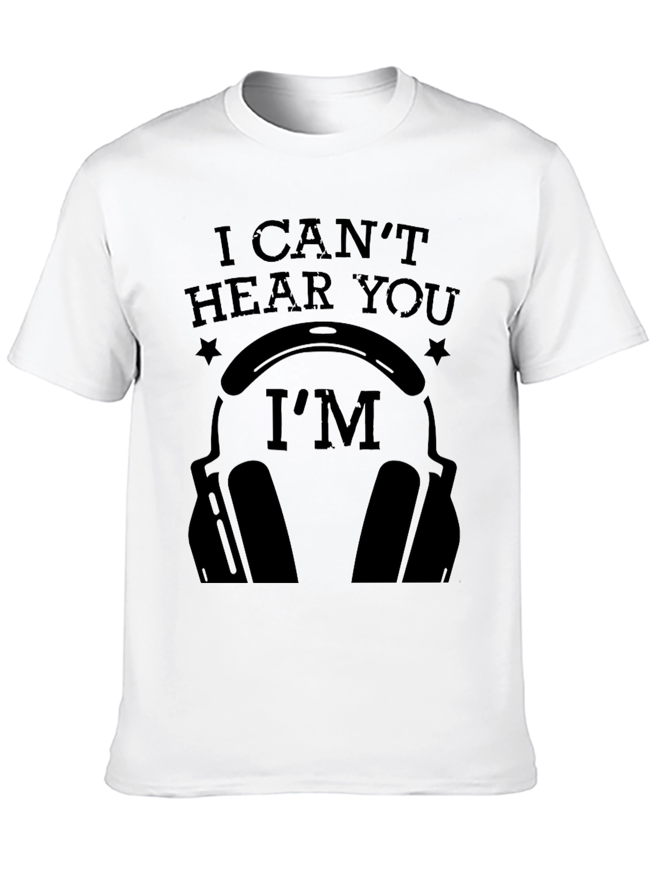 Black I Can't Hear You I'm Gaming T-Shirt - Black Cotton Tee view 10