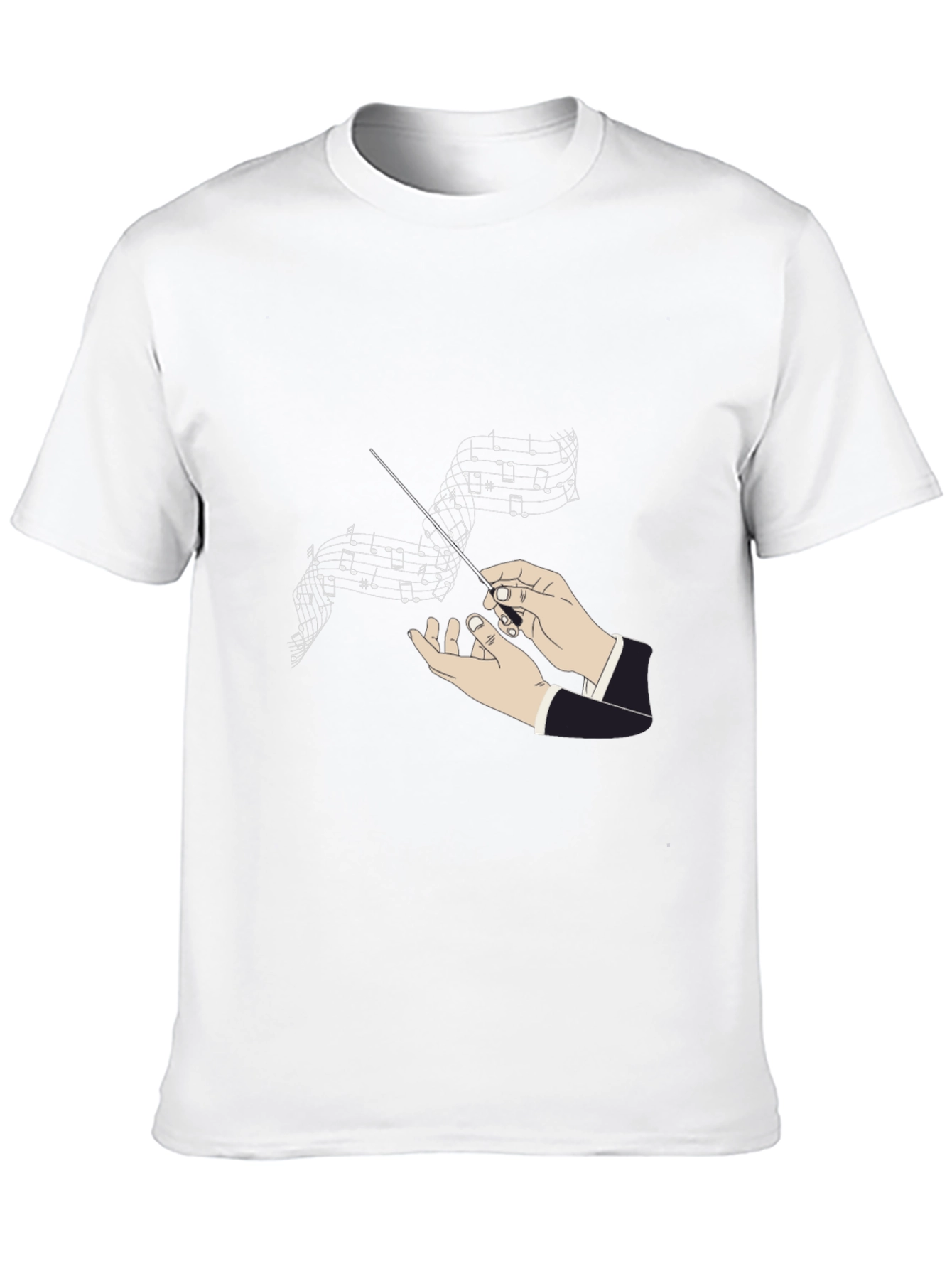 Black Conductor Music Notes Graphic Black T-Shirt view 10