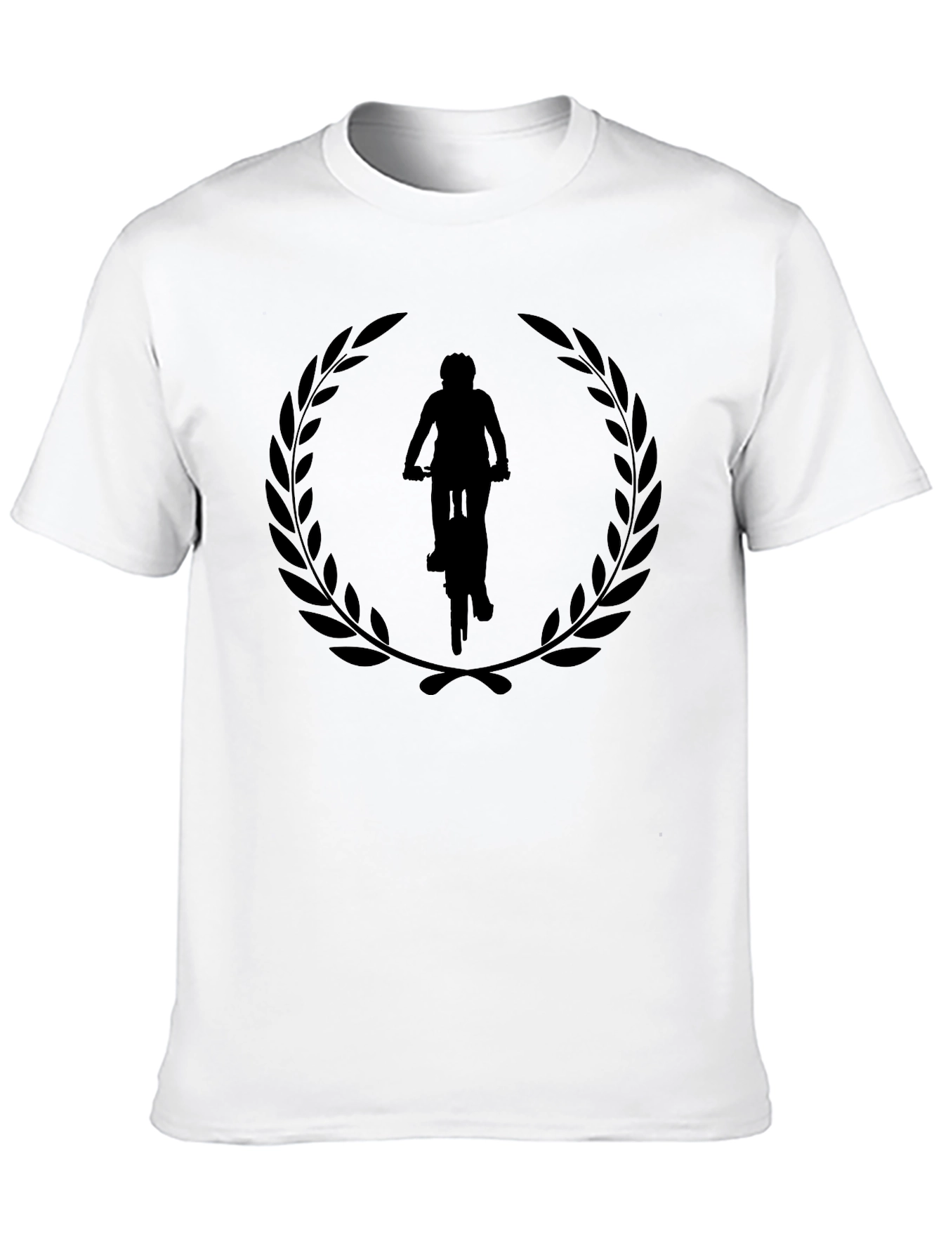 Black Cyclist Laurel Wreath Graphic Tee - Black view 10