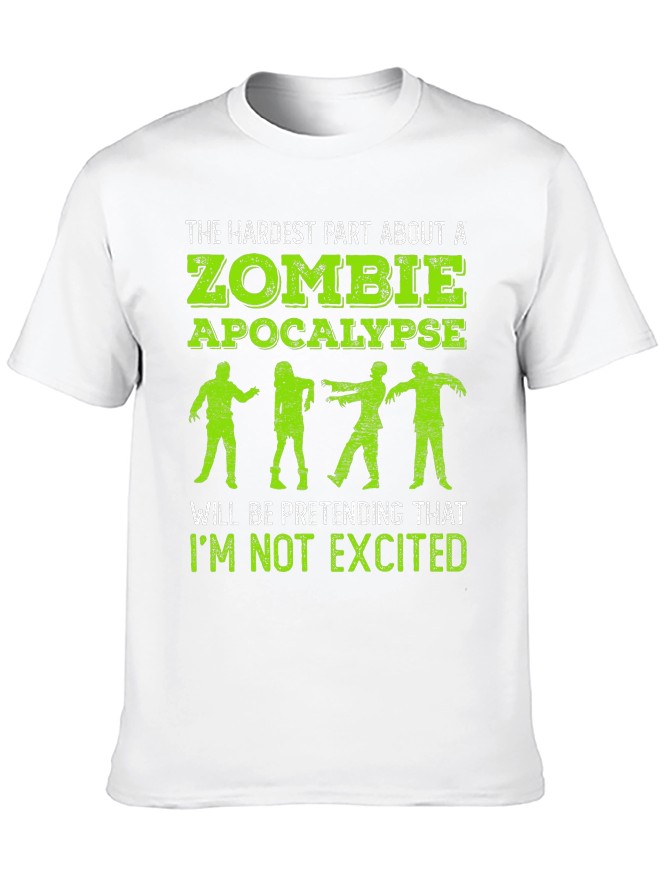 Black Zombie Apocalypse T-Shirt - Hardest Part is Not Getting Excited view 10