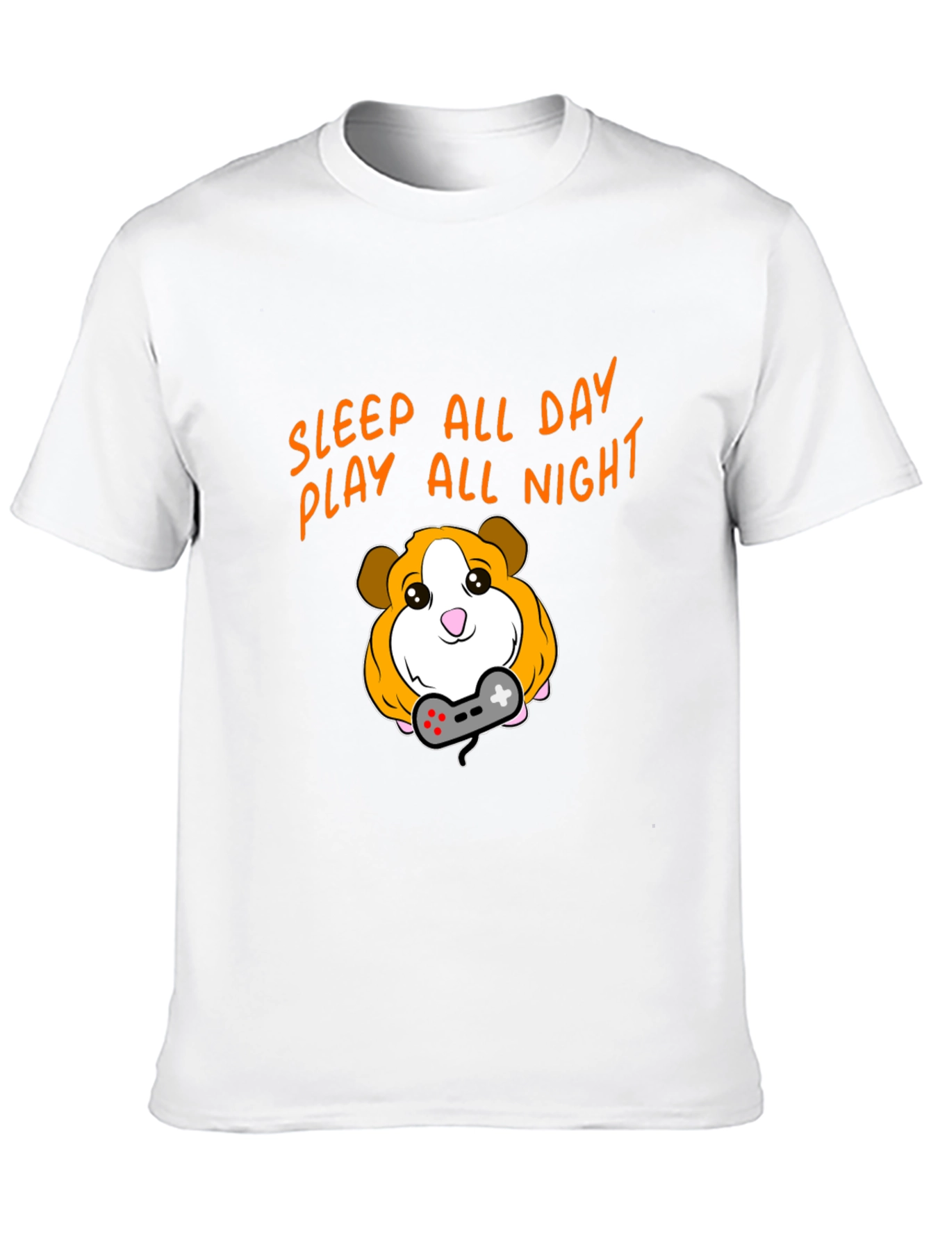 Black Sleep All Day Play All Night Gaming Guinea Pig T-Shirt view 10