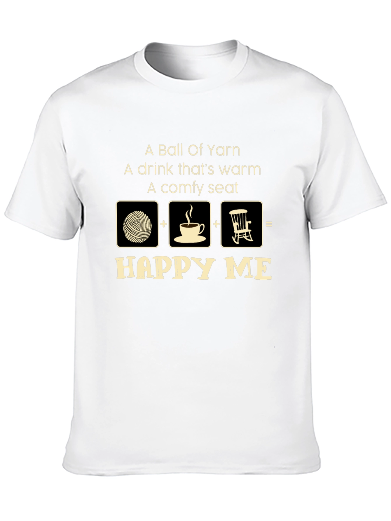 Black Happy Me Yarn Lover T-Shirt view 10