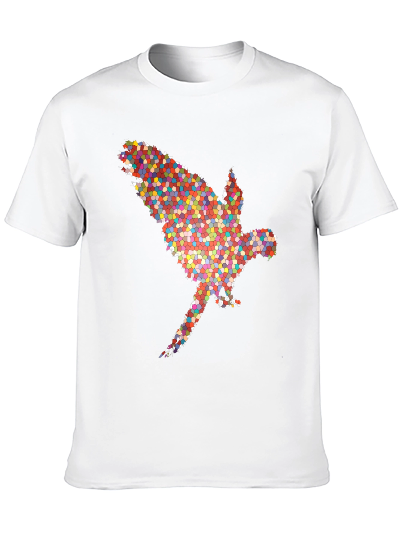 Black Abstract Parrot Graphic Tee - Black Cotton T-Shirt view 10