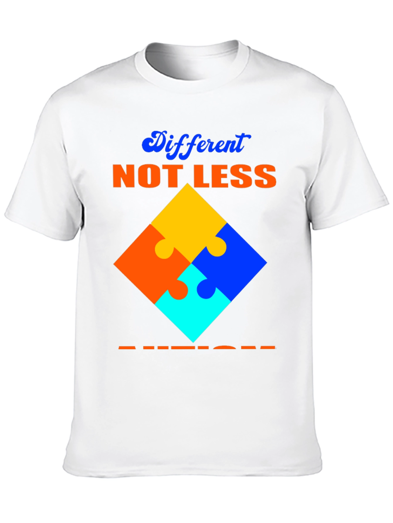 Black Autism Awareness T-Shirt Different Not Less Puzzle Design view 10
