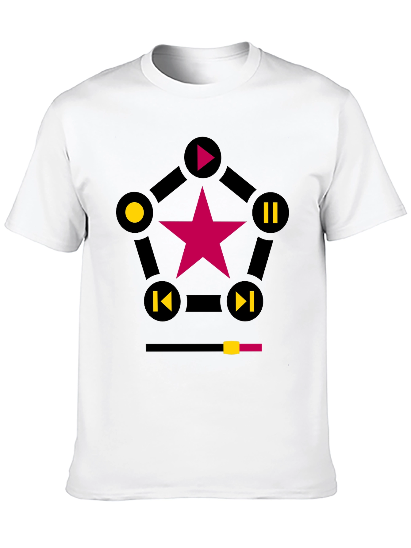 Black Starry Music Player Graphic T-Shirt view 10