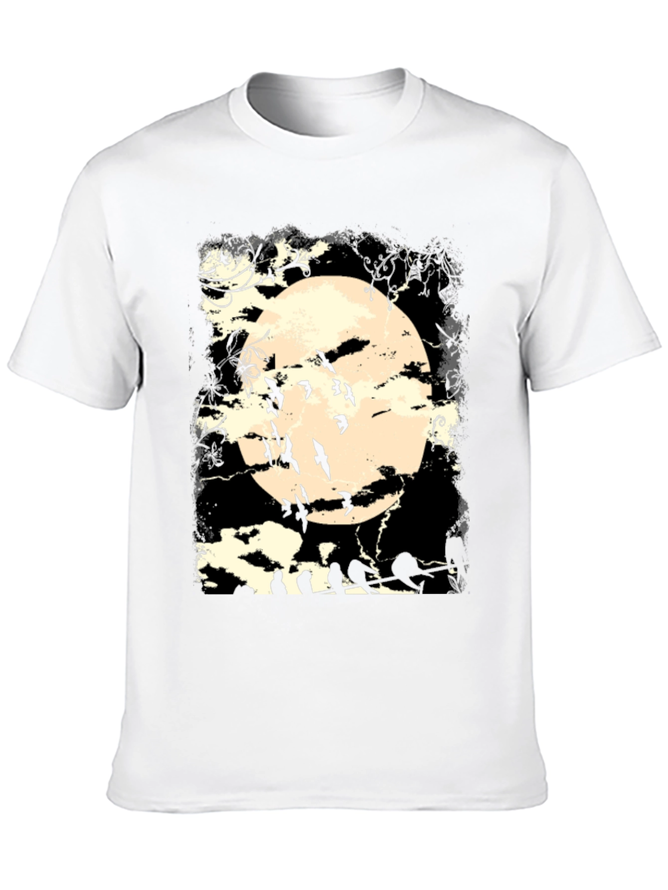 Black Spooky Moon Bats Graphic T-Shirt view 10