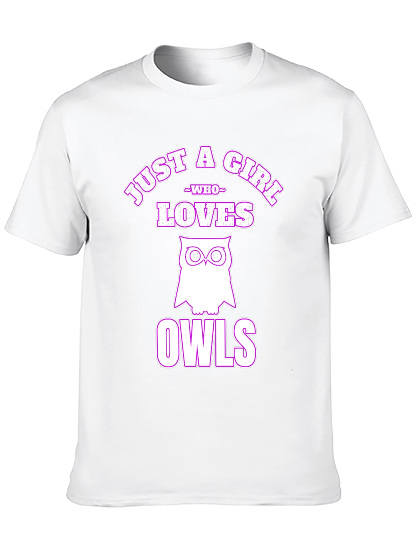 Black Just a Girl Who Loves Owls T-Shirt view 10