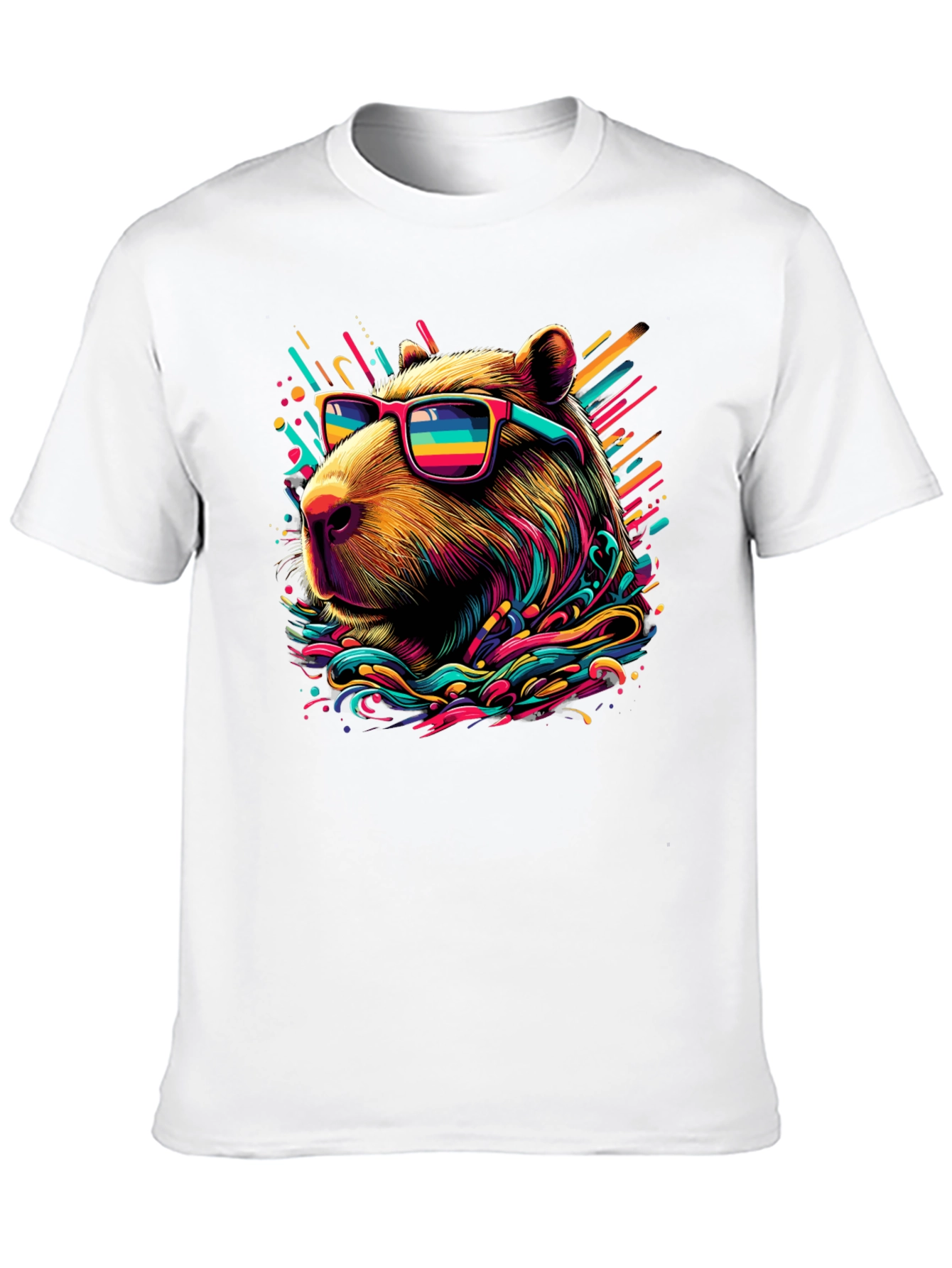 Black Cool Capybara Graphic Tee - Funky Animal Shirt view 10