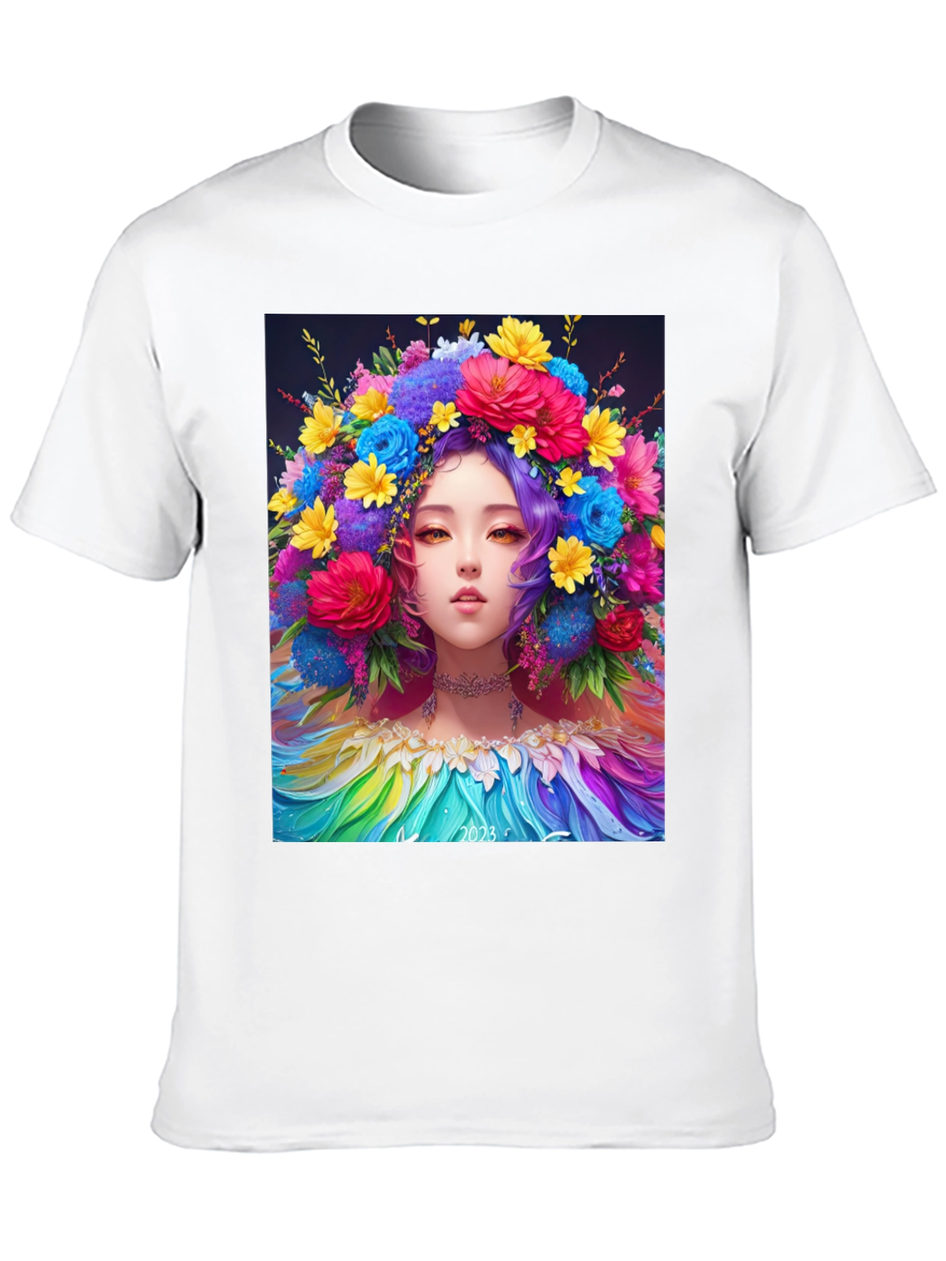 Floral Crown Girl Graphic Tee - 10