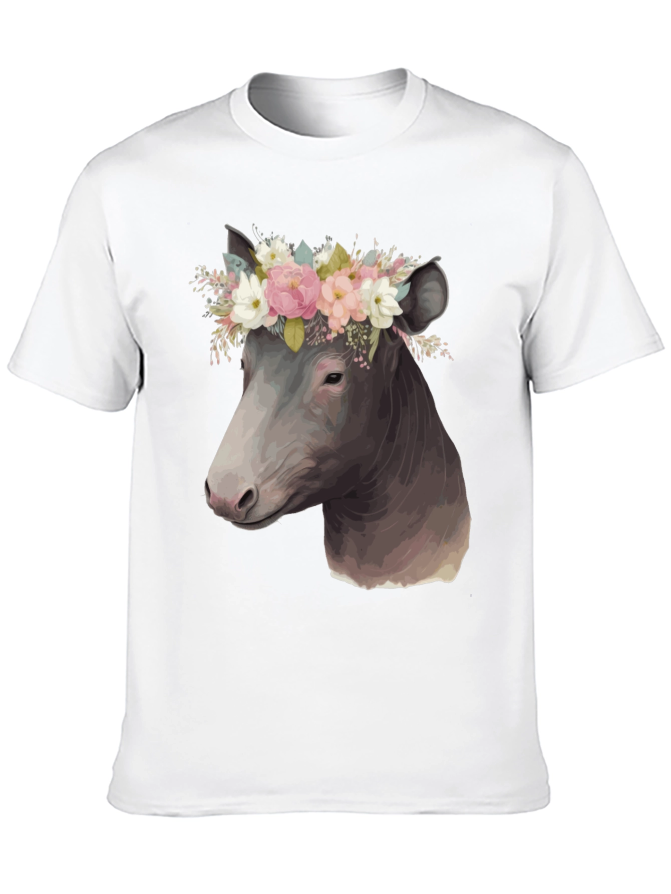 Black Cow Floral Crown T-Shirt view 10