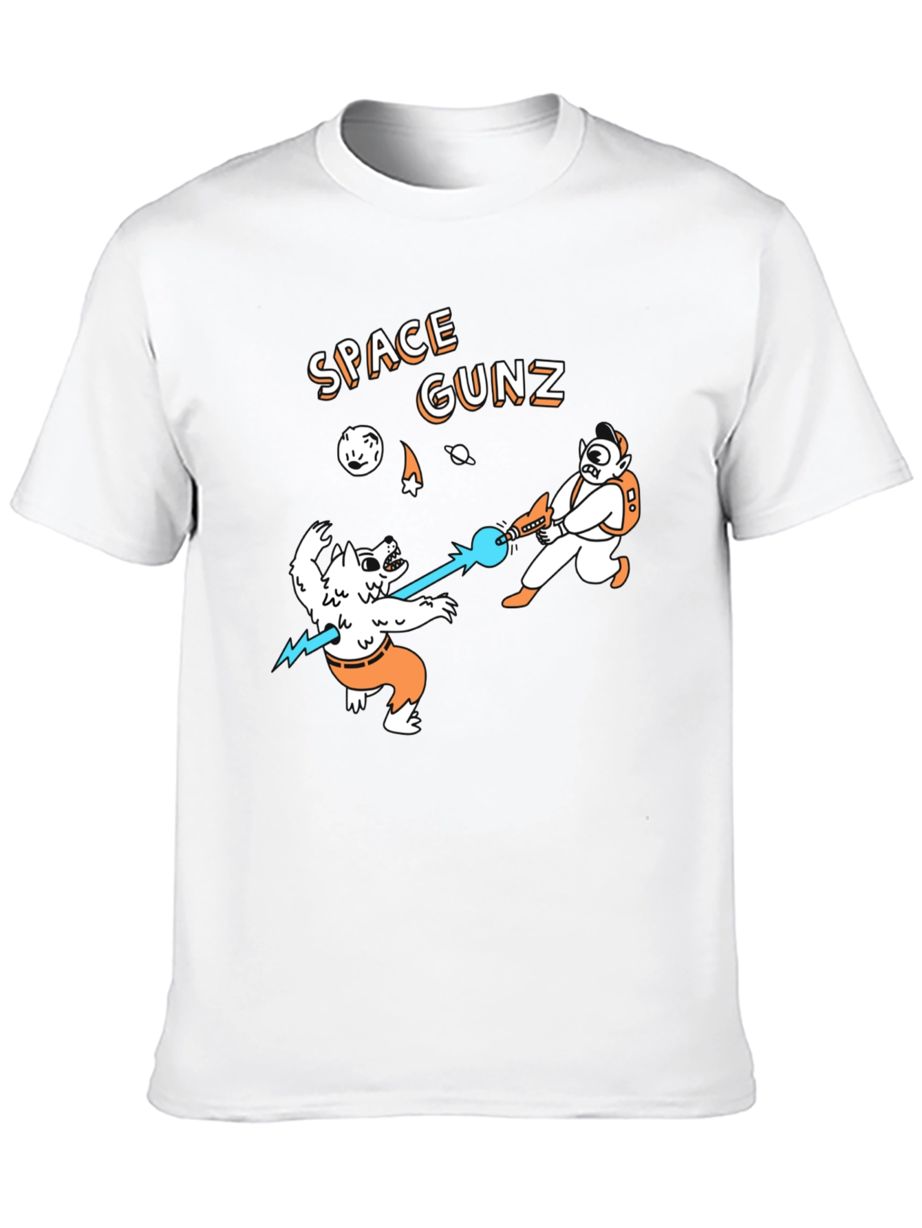 Black Space Gunz Graphic Tee - Unique Design Black T-Shirt view 10