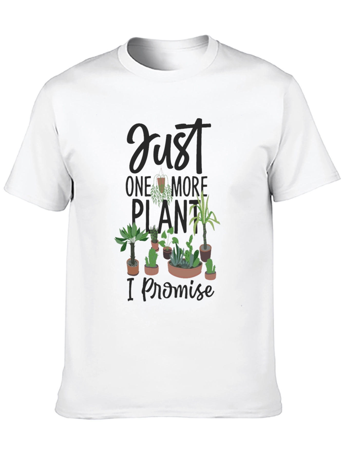 Black Just One More Plant Graphic Tee - Black Unisex view 10