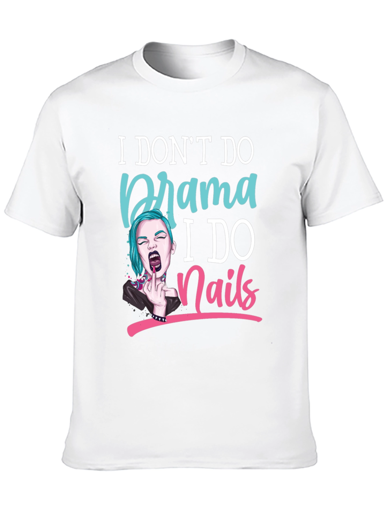 Black Drama Free Nail Technician T-Shirt view 10