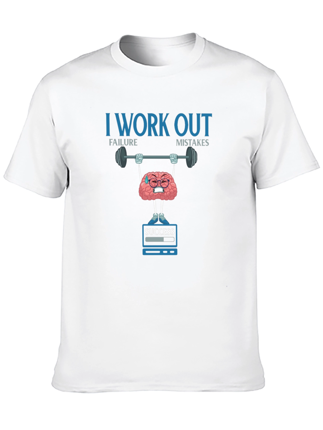 Black I Work Out Brain Training T-Shirt view 10