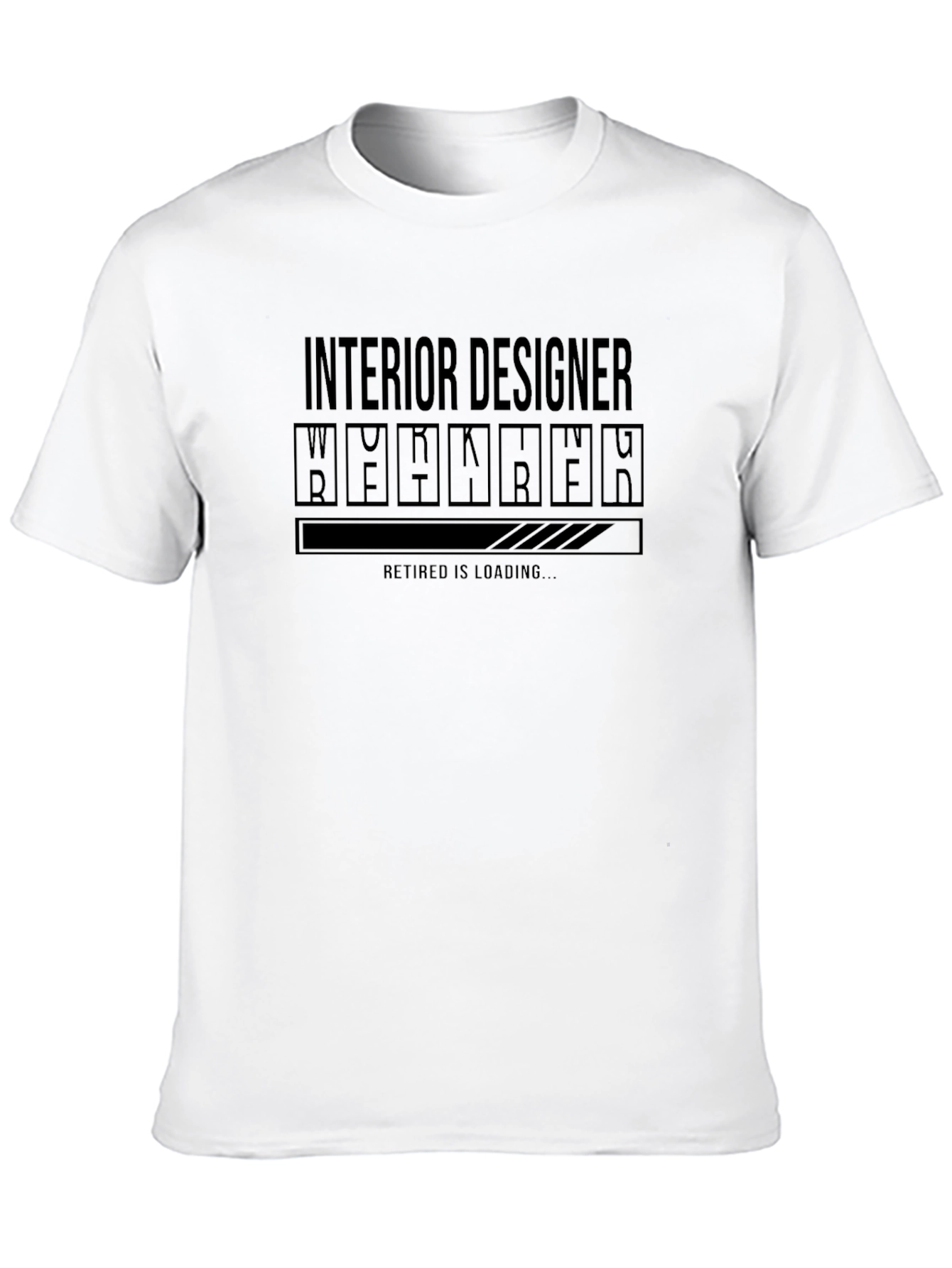 Black Interior Designer Retirement Loading Graphic Tee view 10