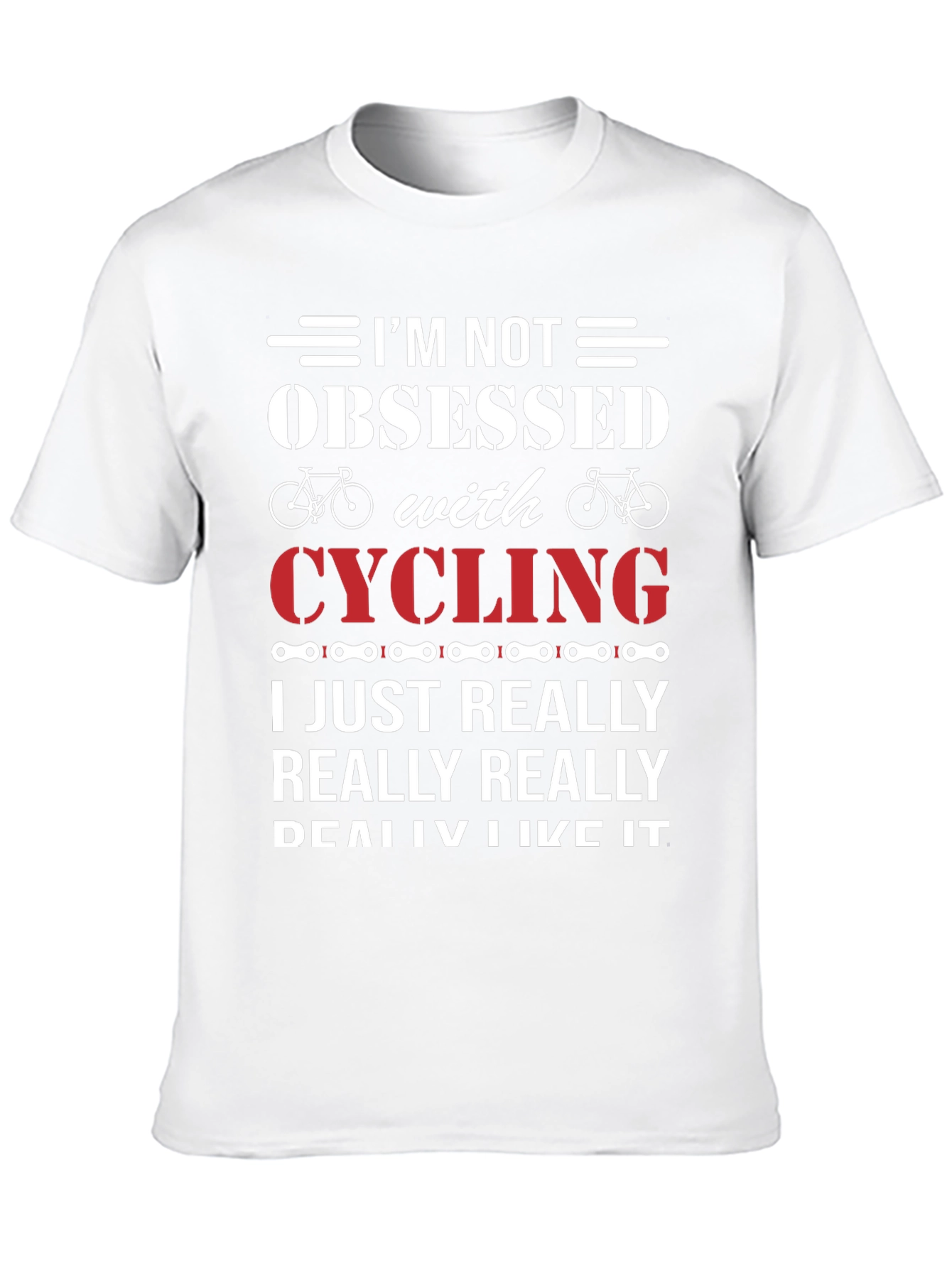 Black Cycling Obsessed T-Shirt - Funny Biker Gift view 10