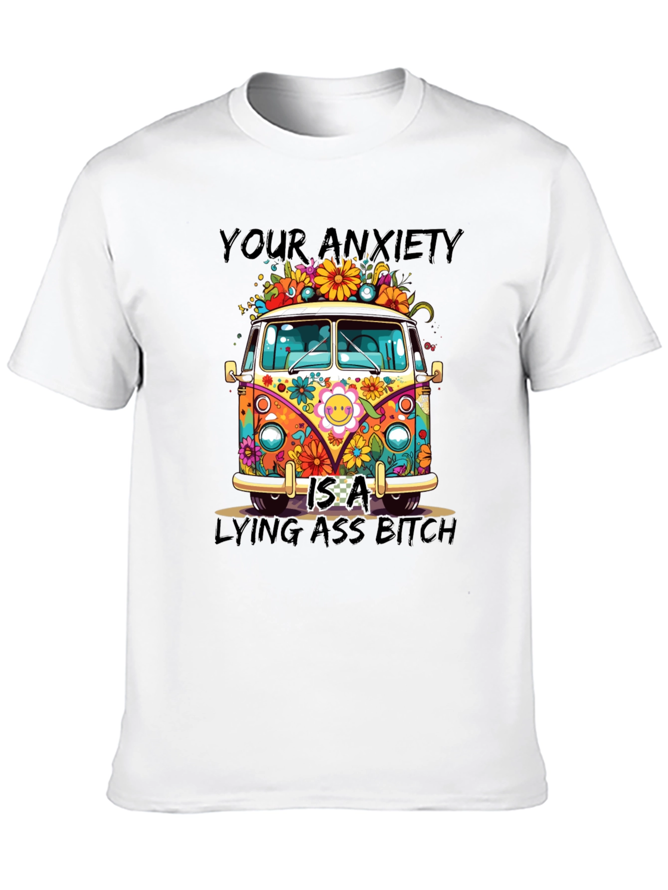 Black Anxiety Lying Ass Bitch Graphic Tee view 10