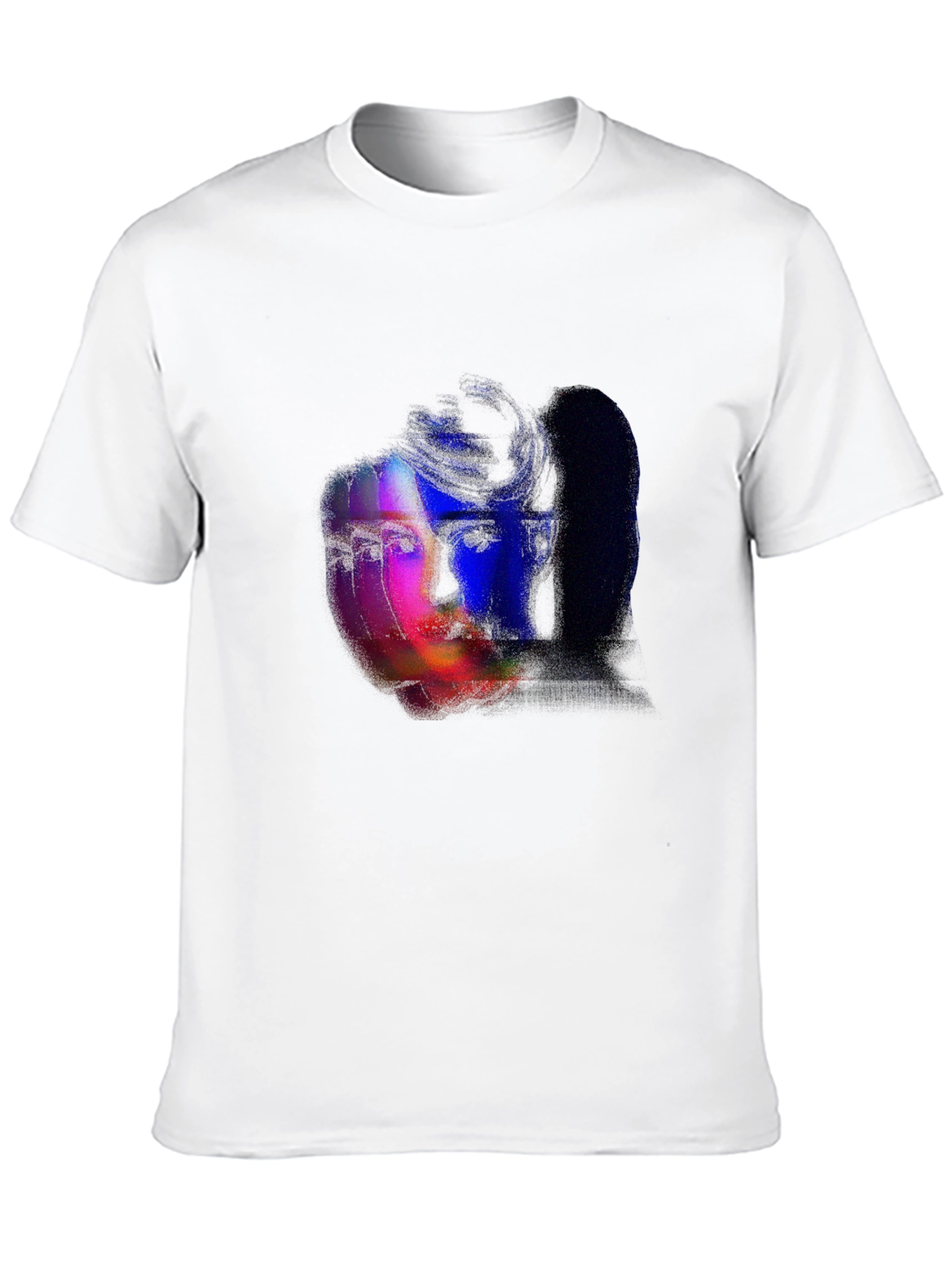 Black Glitch Portrait Graphic Tee - Black view 10