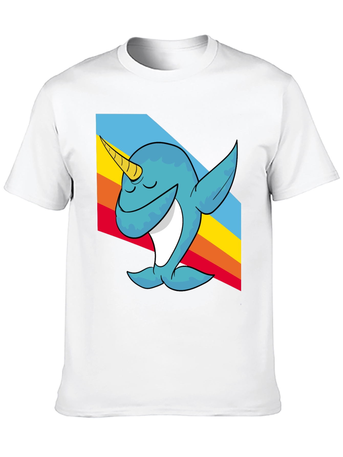 Black Narwhal Dabbing T-Shirt - Fun Cartoon Tee view 10