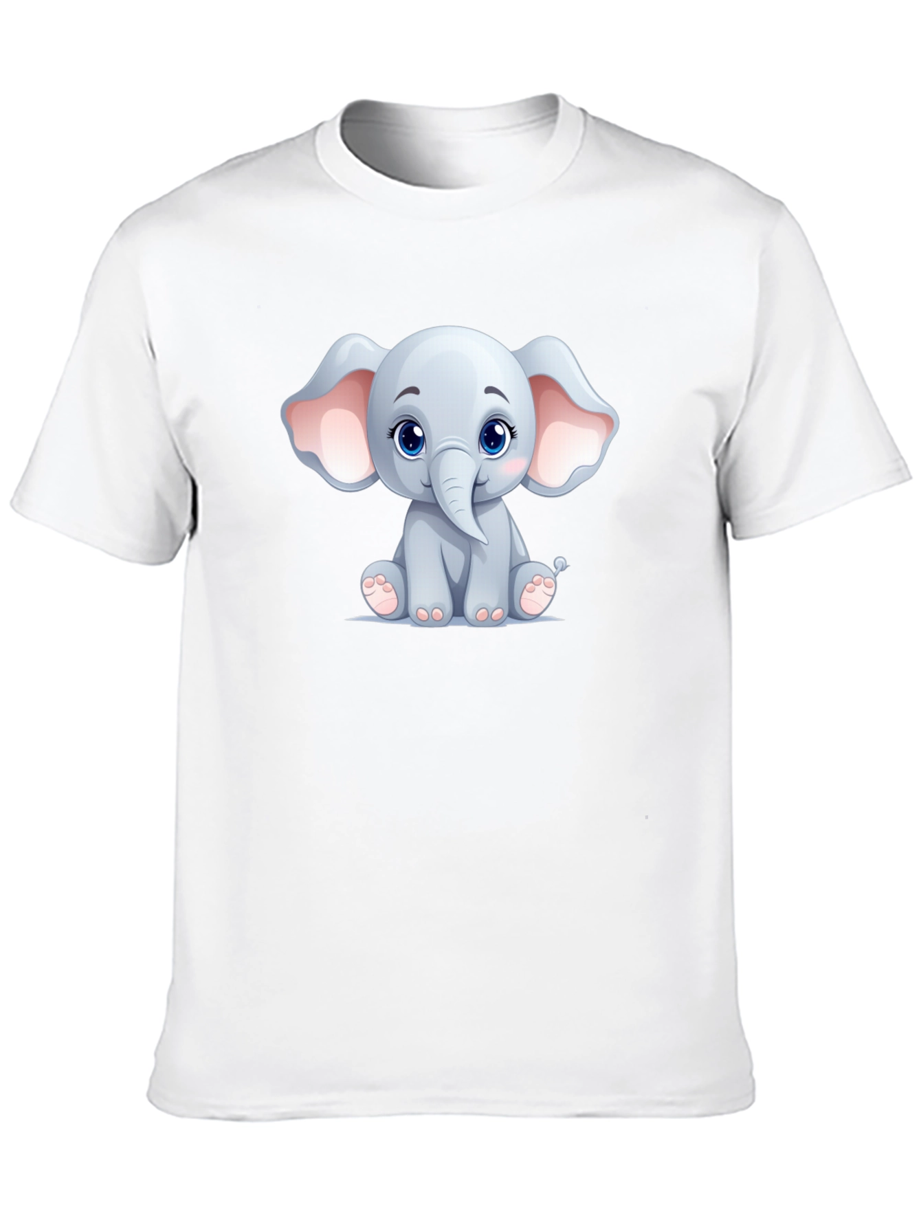 Black Cute Elephant Graphic Tee - Unisex Black T-Shirt view 10