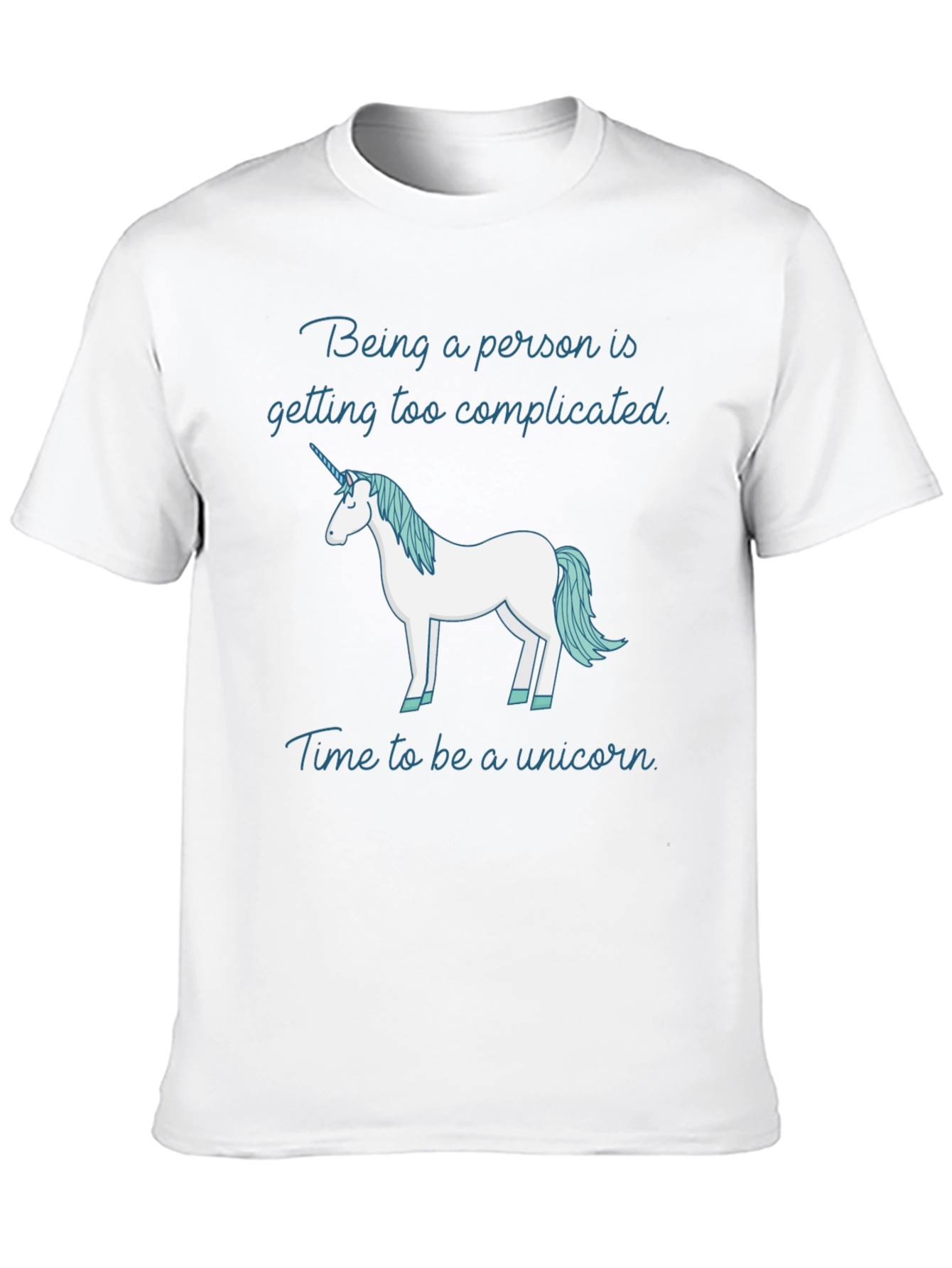 Black Funny Unicorn T-Shirt: Being a Person is Too Complicated view 10