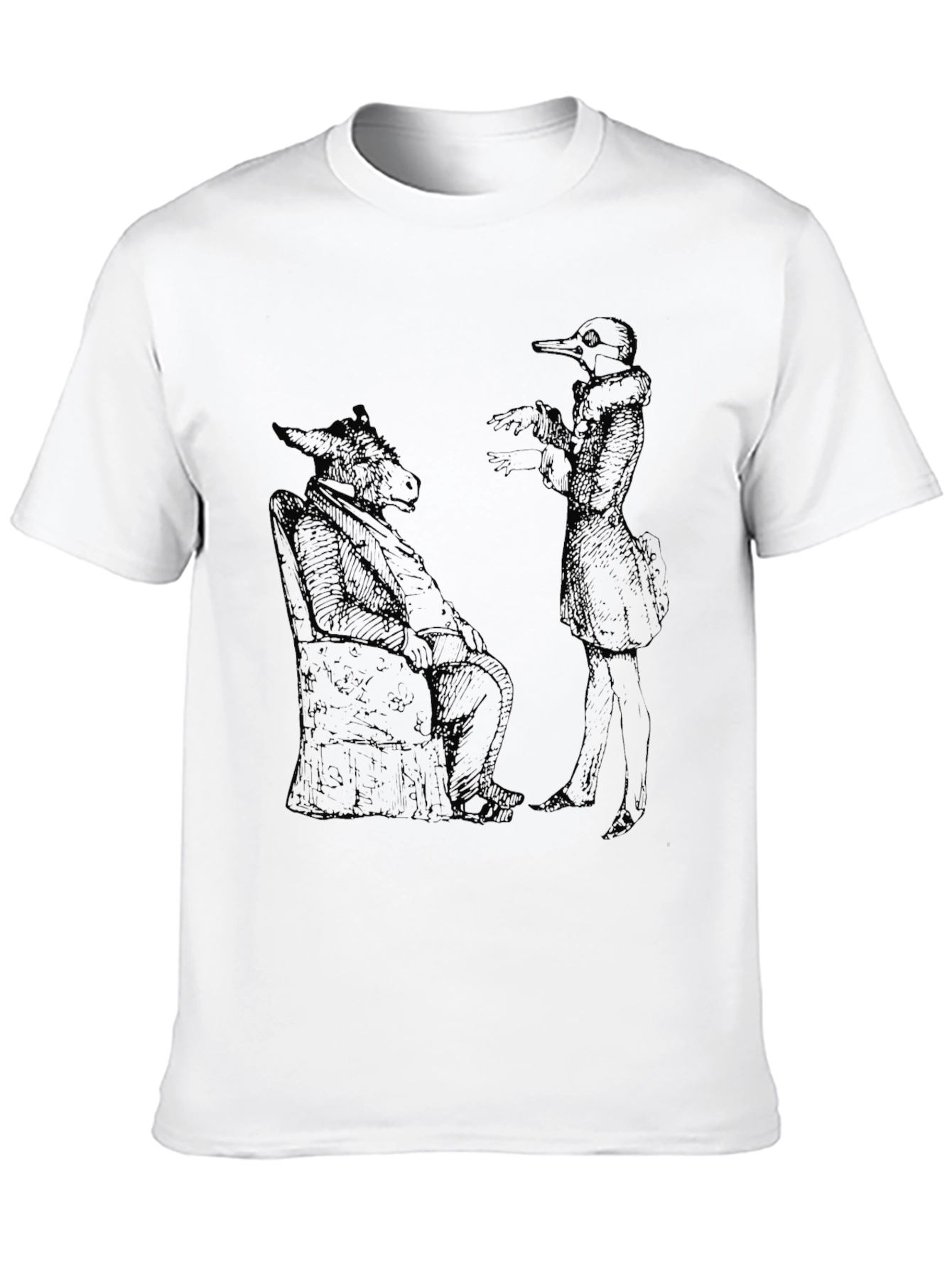 Black Surreal Animal Character Black T-Shirt view 10