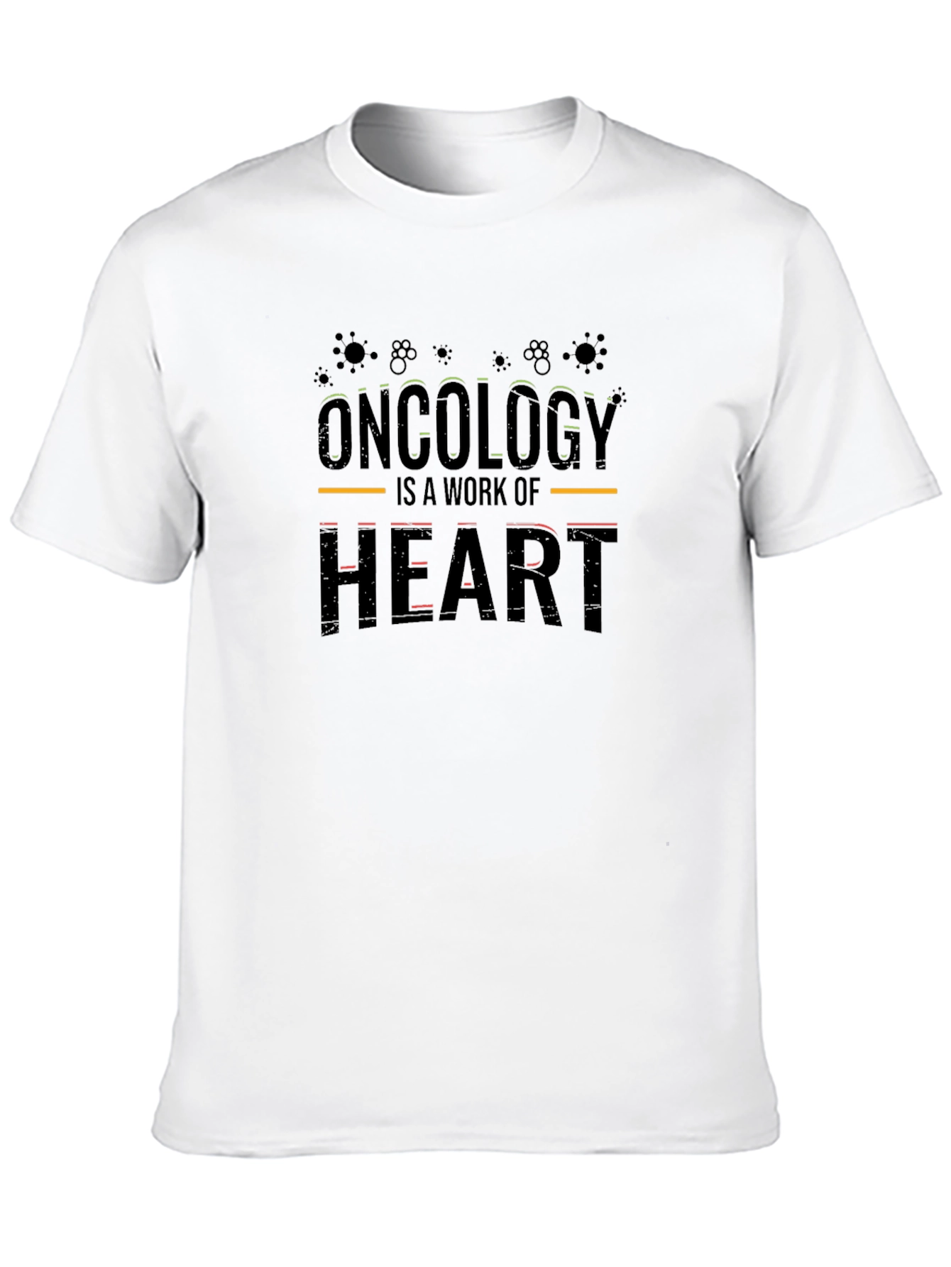 Black Oncology Is A Work of Heart Black T-Shirt view 10