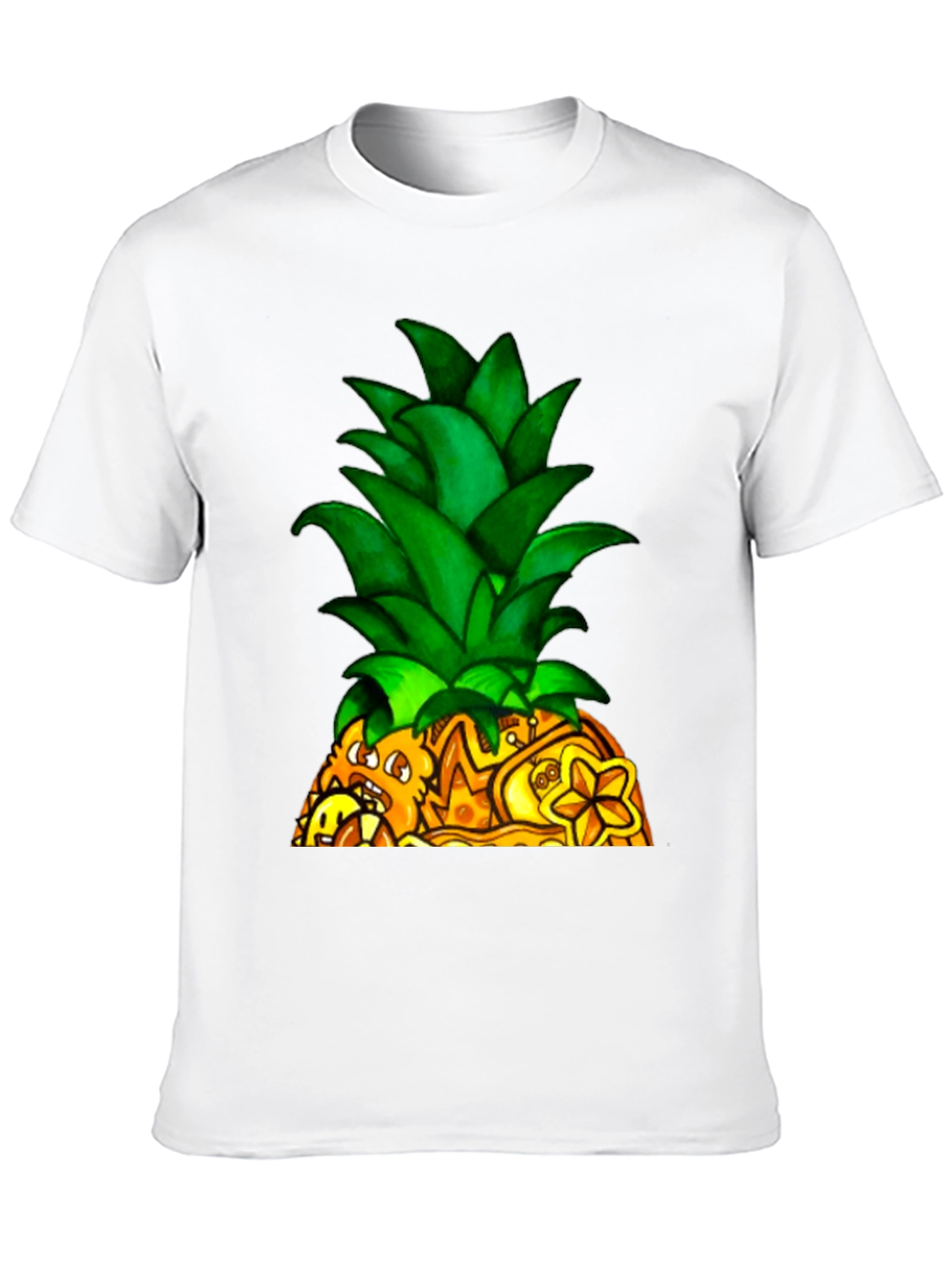Black Novelty Pineapple Graphic Black T-Shirt view 10
