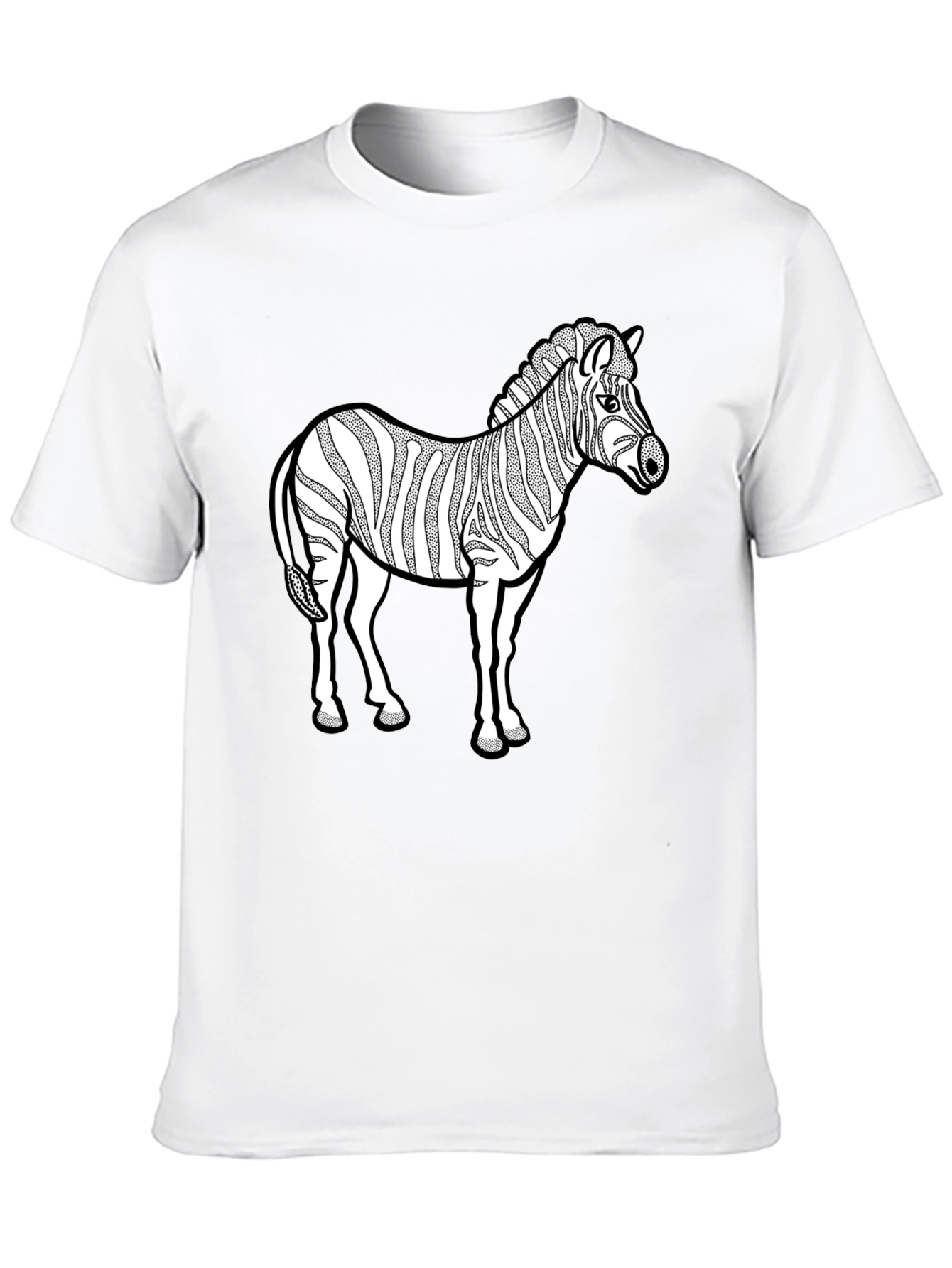 Black Zebra Graphic Print T-Shirt - Black view 10