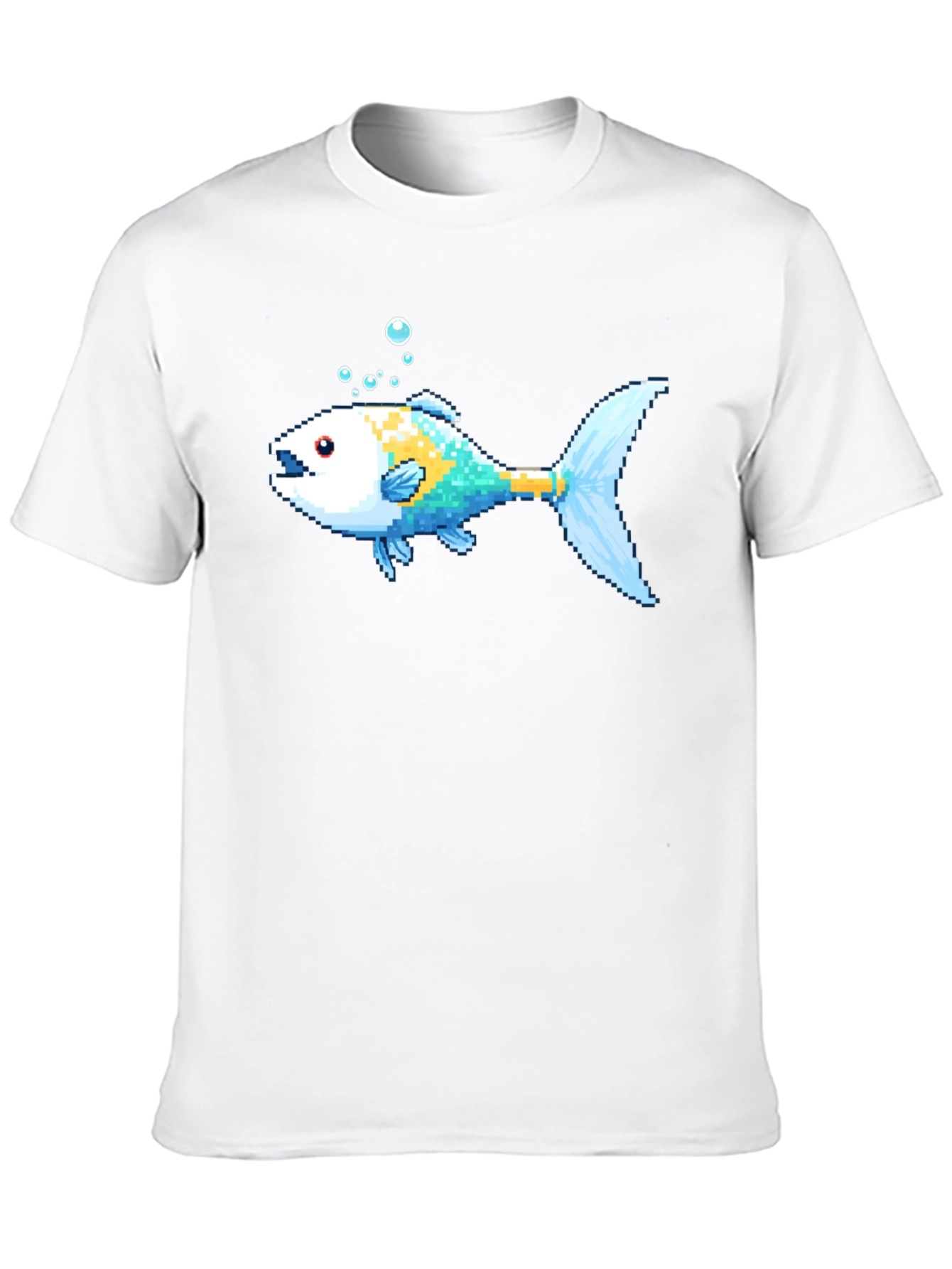 Pixel Fish Black T-Shirt - Retro Gaming Style - 10