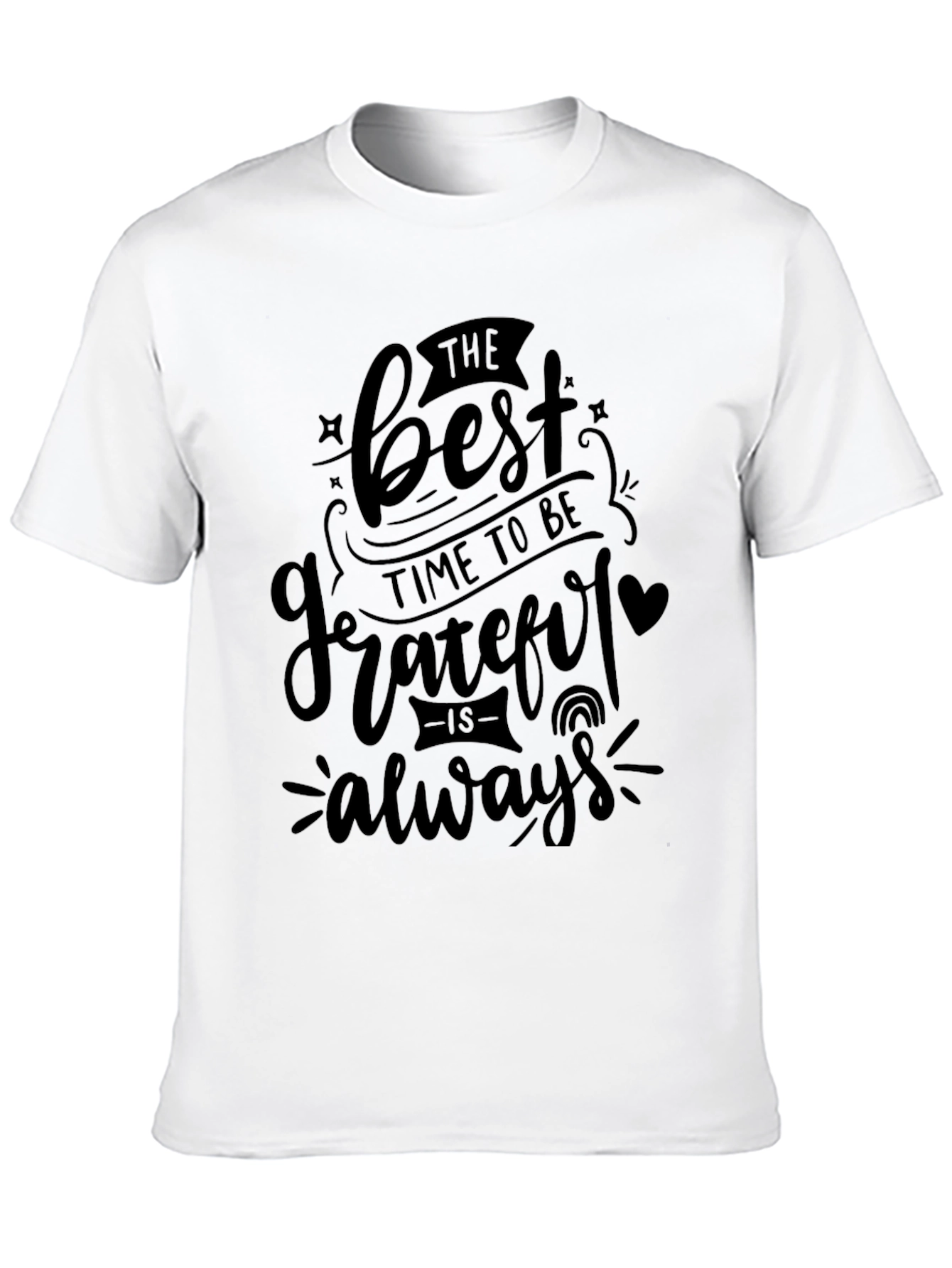 Black Grateful Always T-Shirt - Soft Black Tee view 10