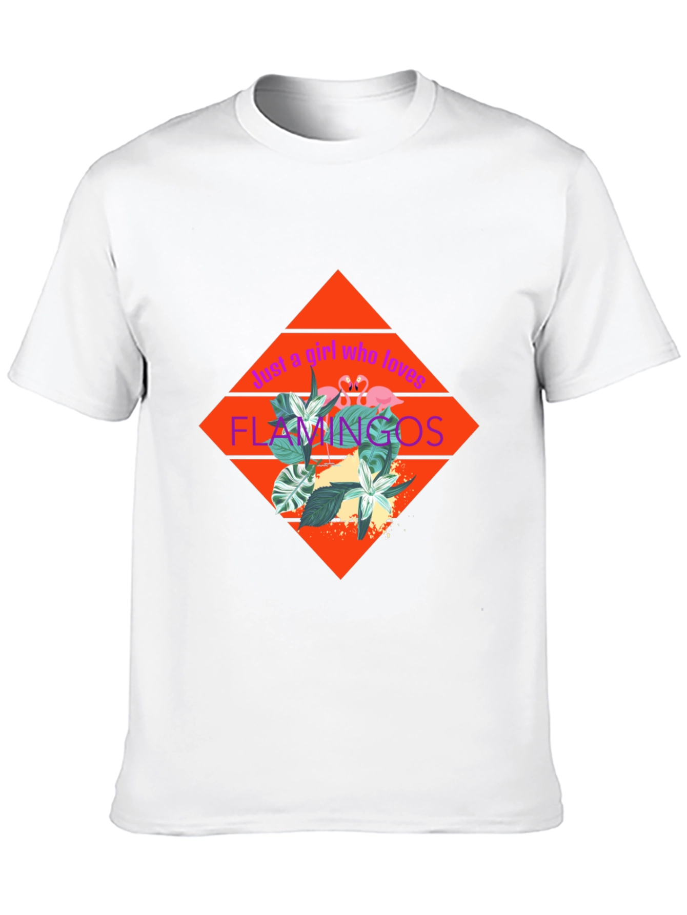 Black Just a Girl Who Loves Flamingos T-Shirt view 10