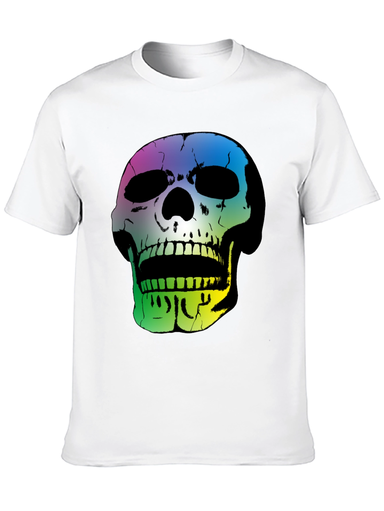 Black Rainbow Skull Graphic Black T-Shirt view 10