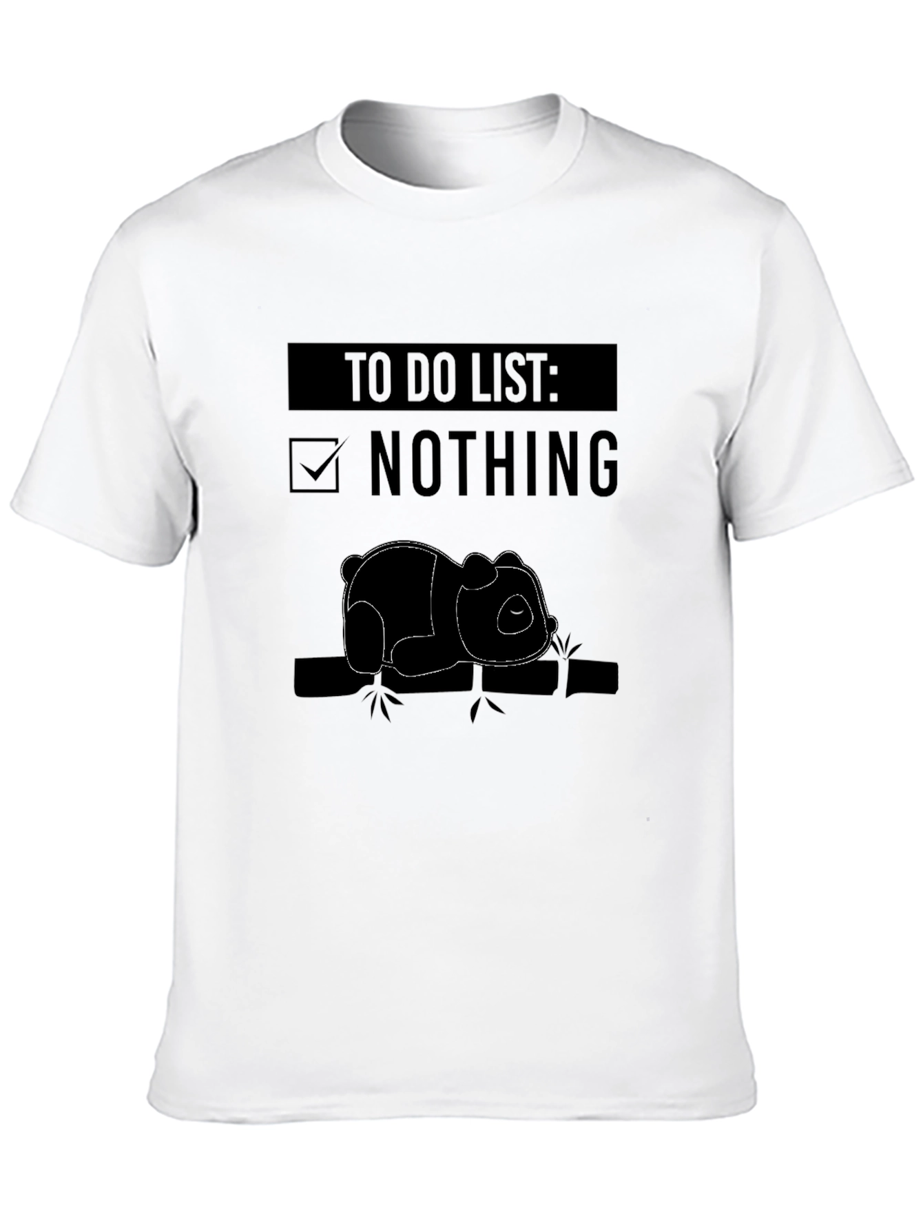 Black Lazy Panda T-Shirt - To Do List Nothing view 10