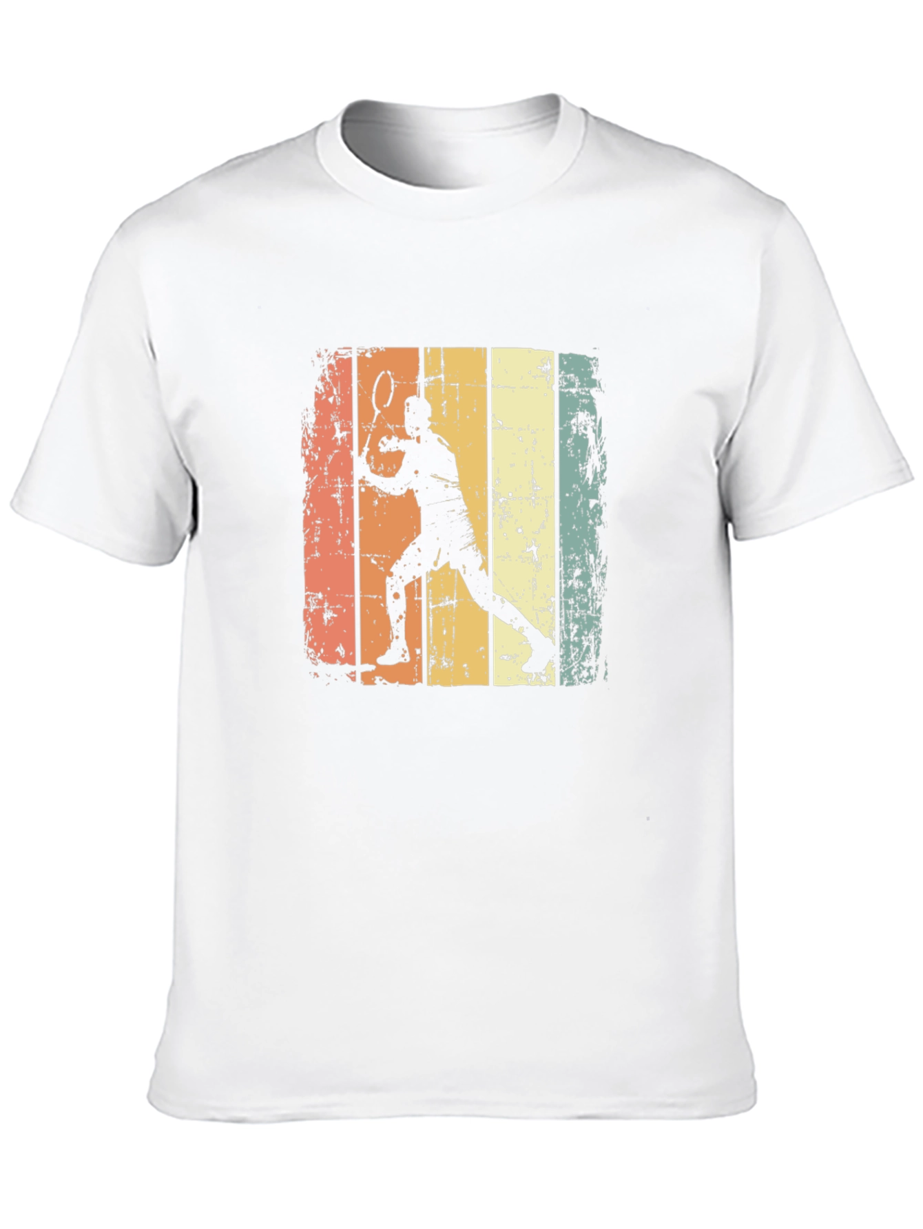 Black Retro Badminton Player Graphic Tee view 10