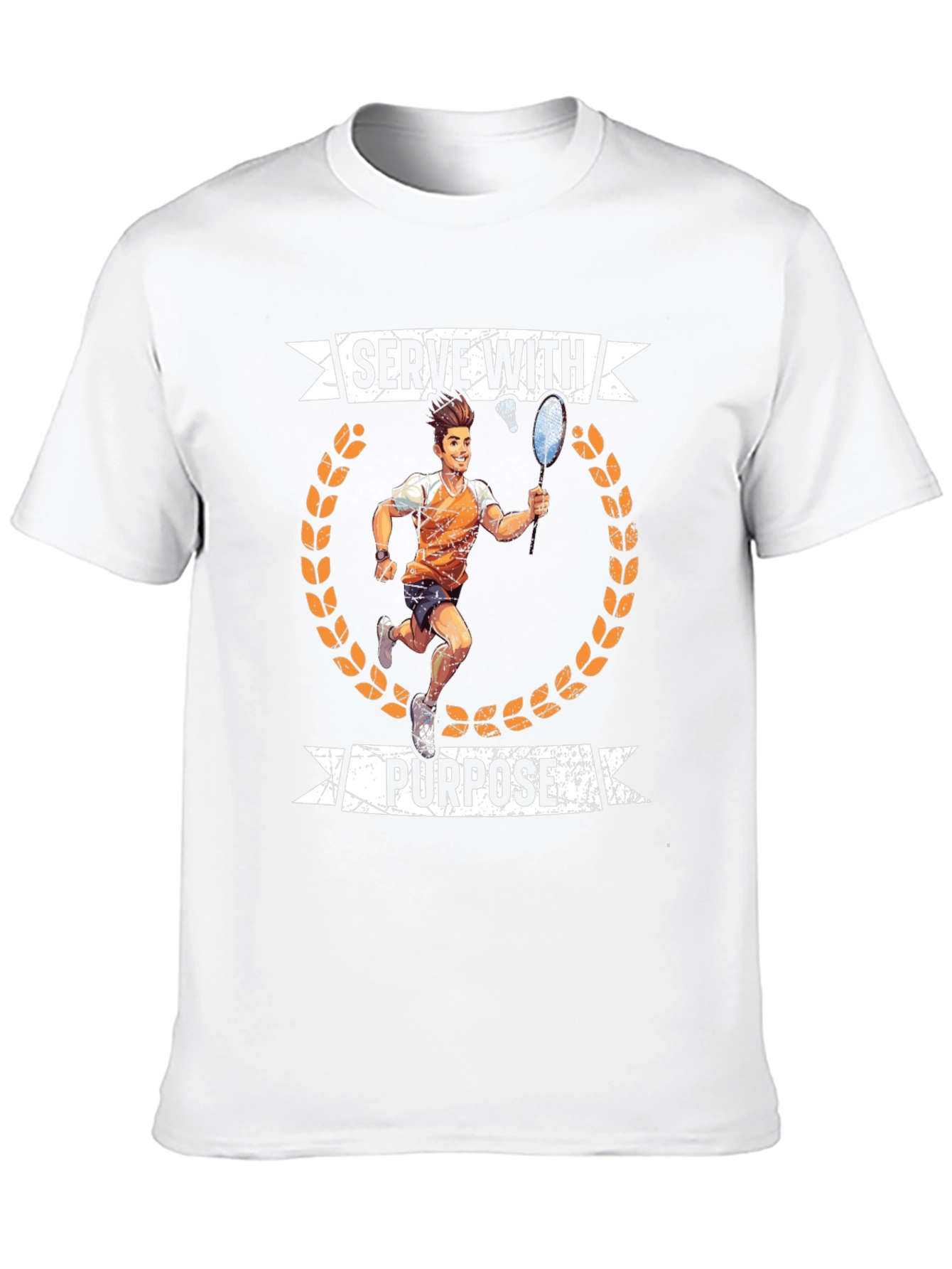 Black Serve With Purpose Badminton Graphic T-Shirt view 10