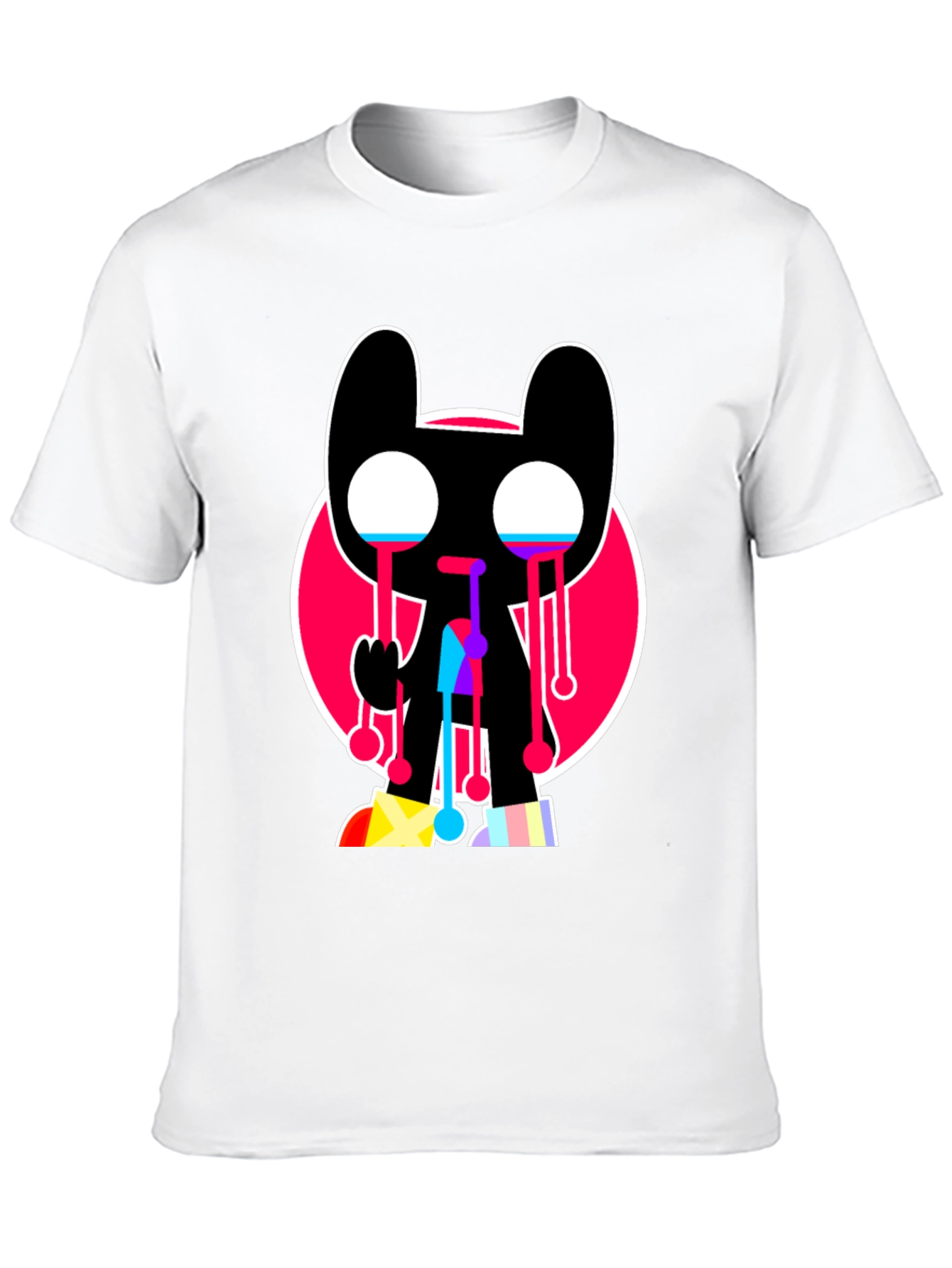 Black Trendy Crying Graphic Tee - Black view 10