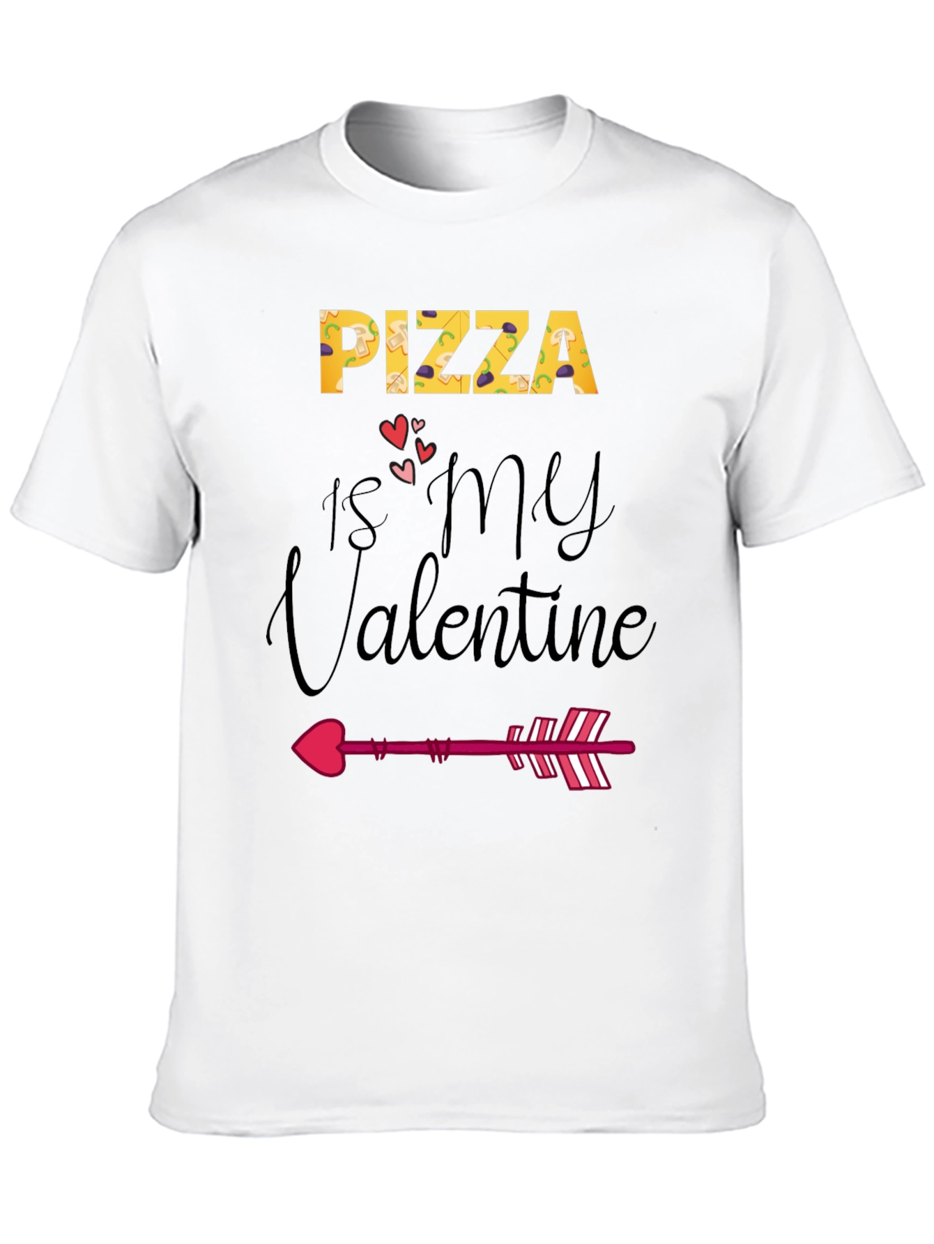 Black Pizza is My Valentine Graphic T-Shirt view 10