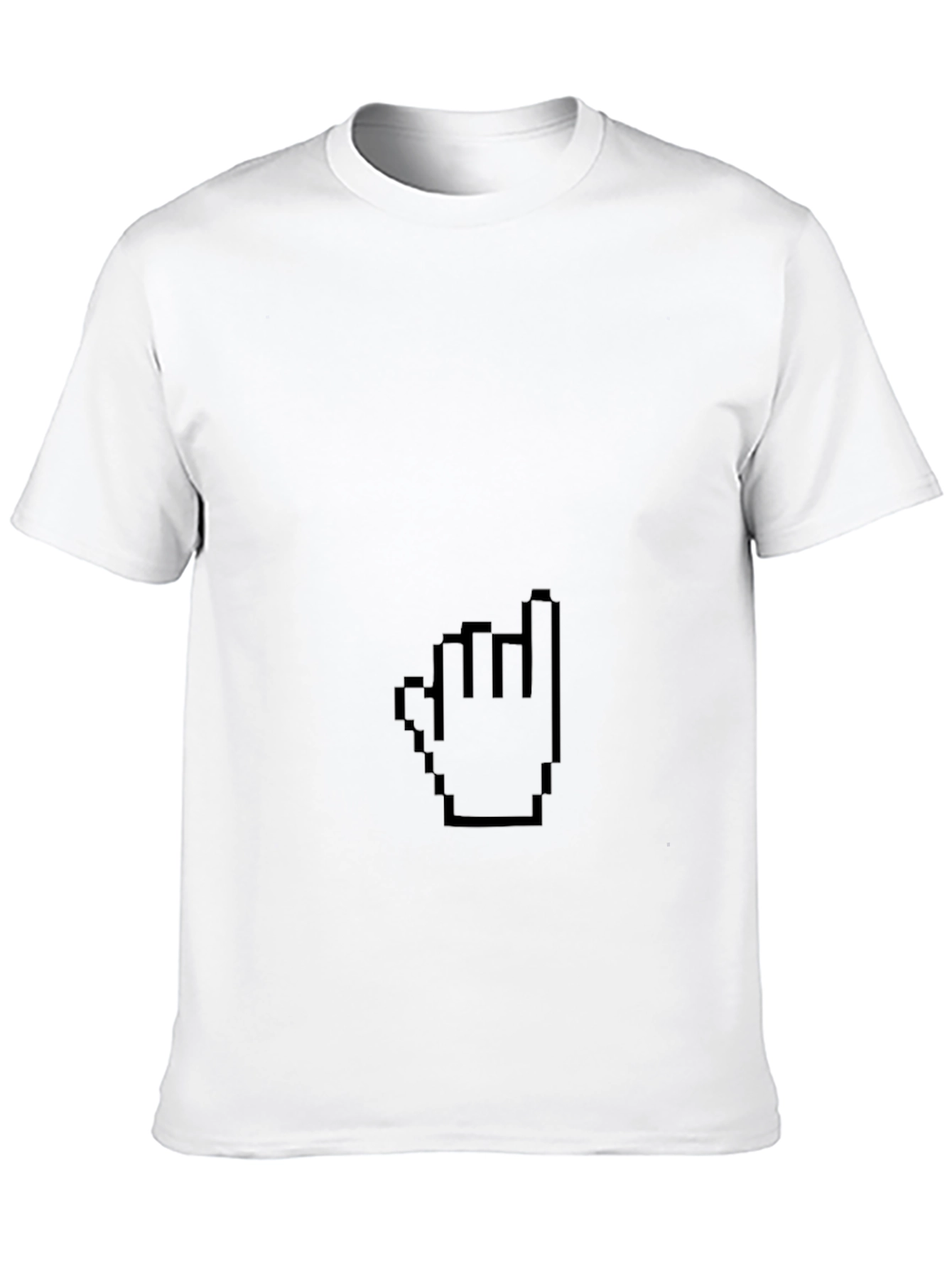 Black Pixel Hand Pointer Black T-Shirt view 10